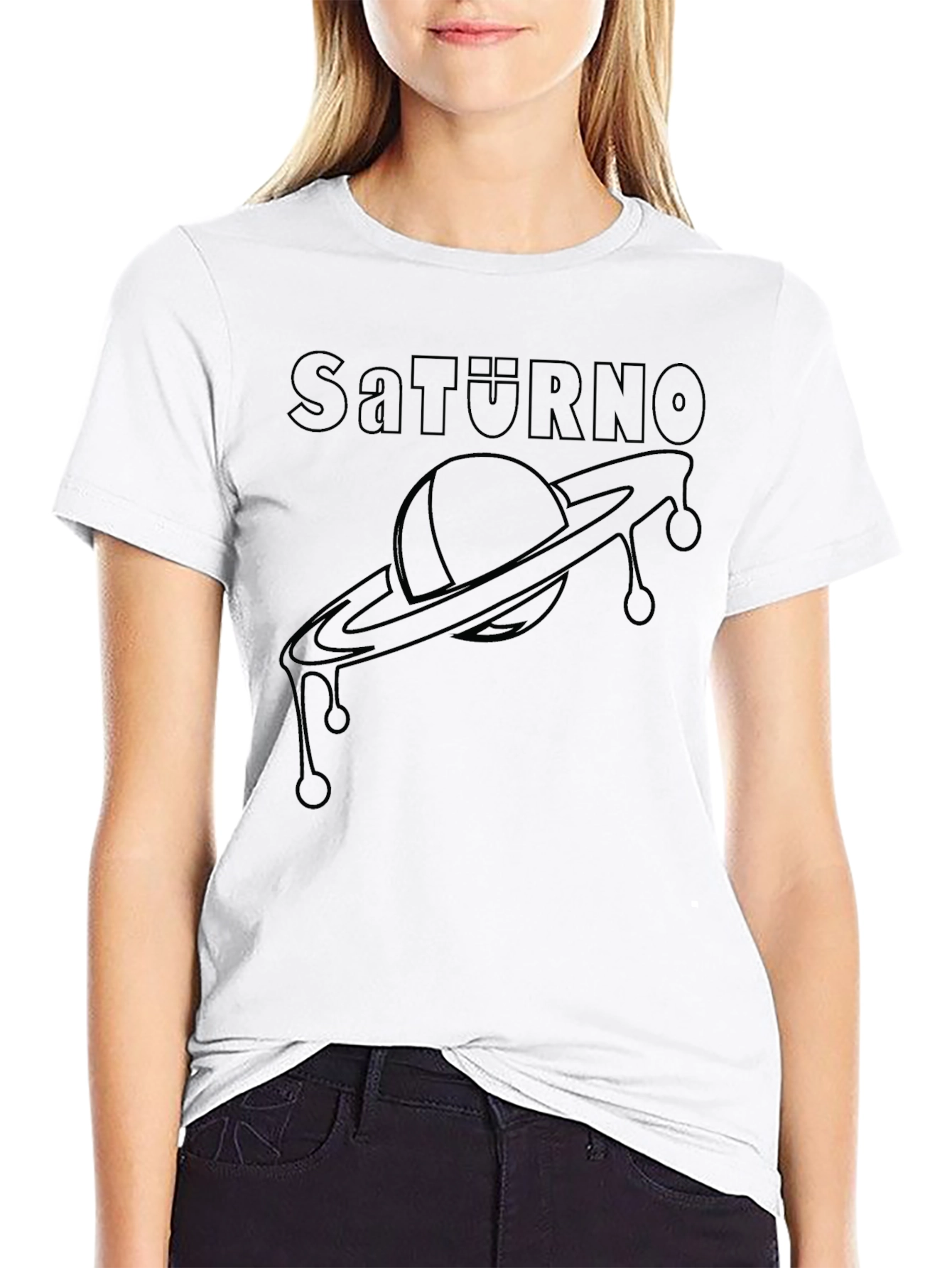 Saturno Graphic Tee - Modern Planet Saturn Design