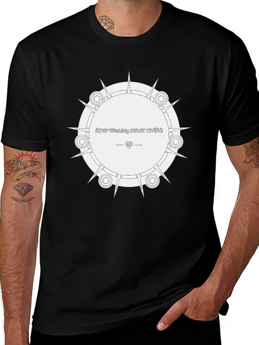 Start Living Black Graphic Tee