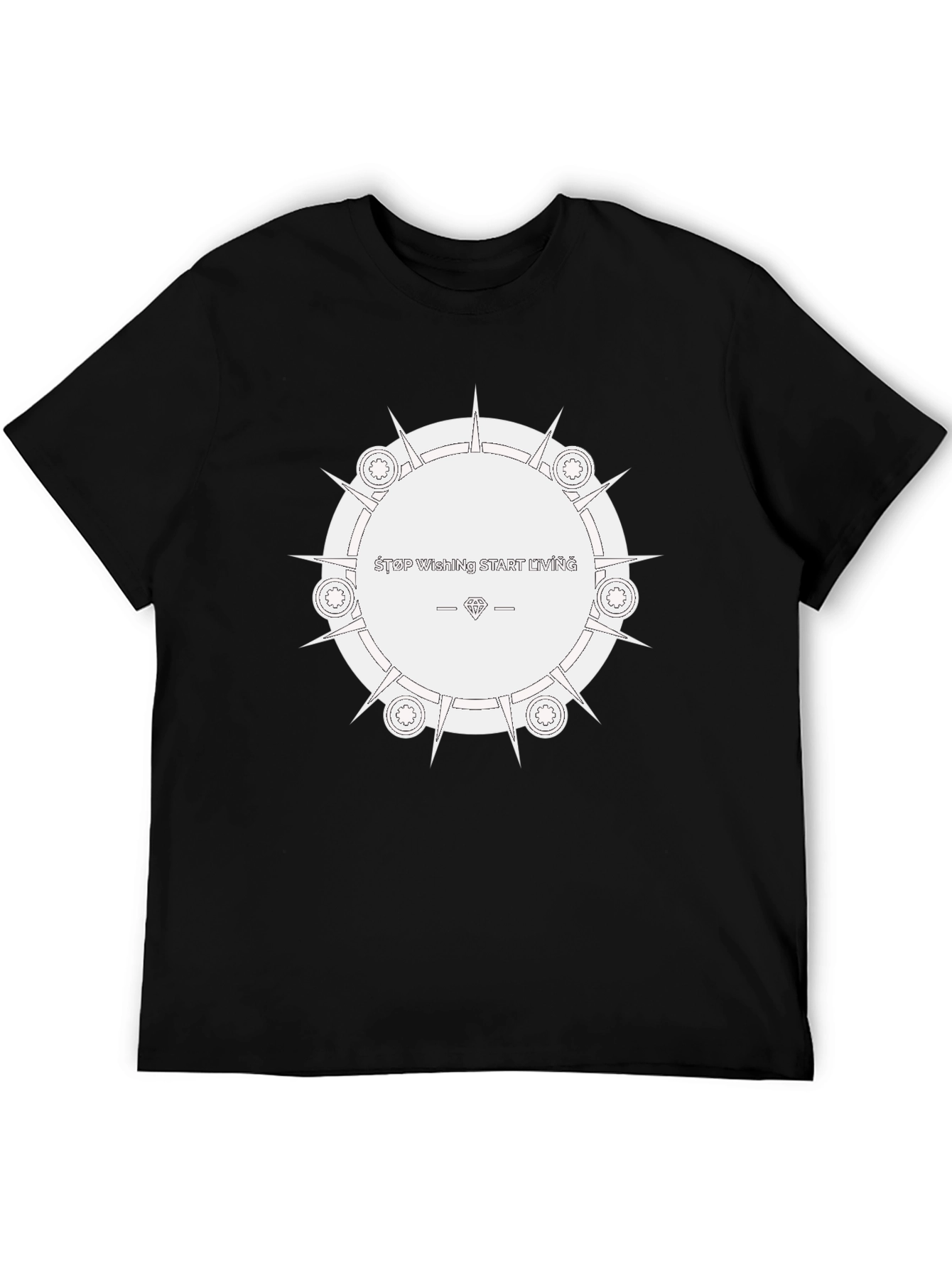 Start Living Black Graphic Tee