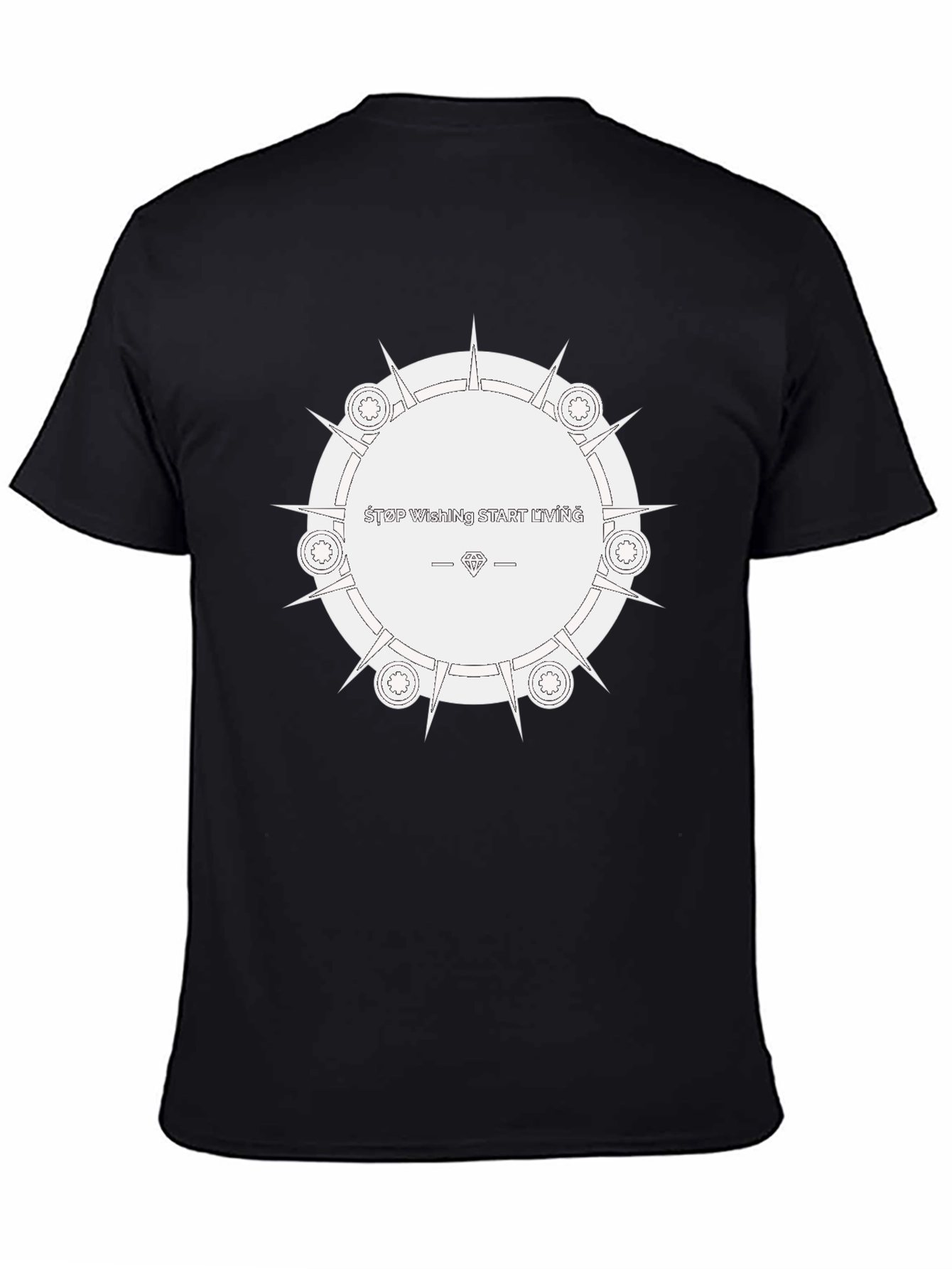 Start Living Black Graphic Tee