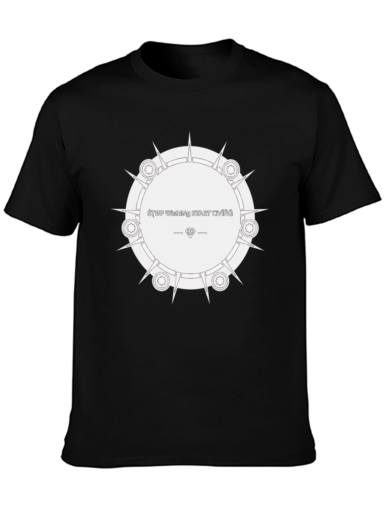 Start Living Black Graphic Tee