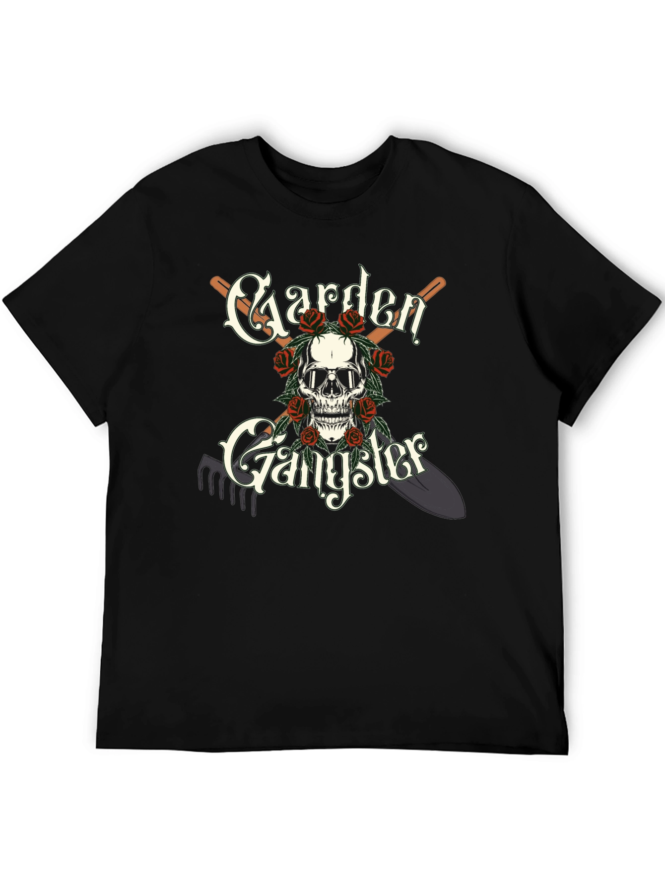 Garden Gangster T-Shirt: Skull & Tools Design