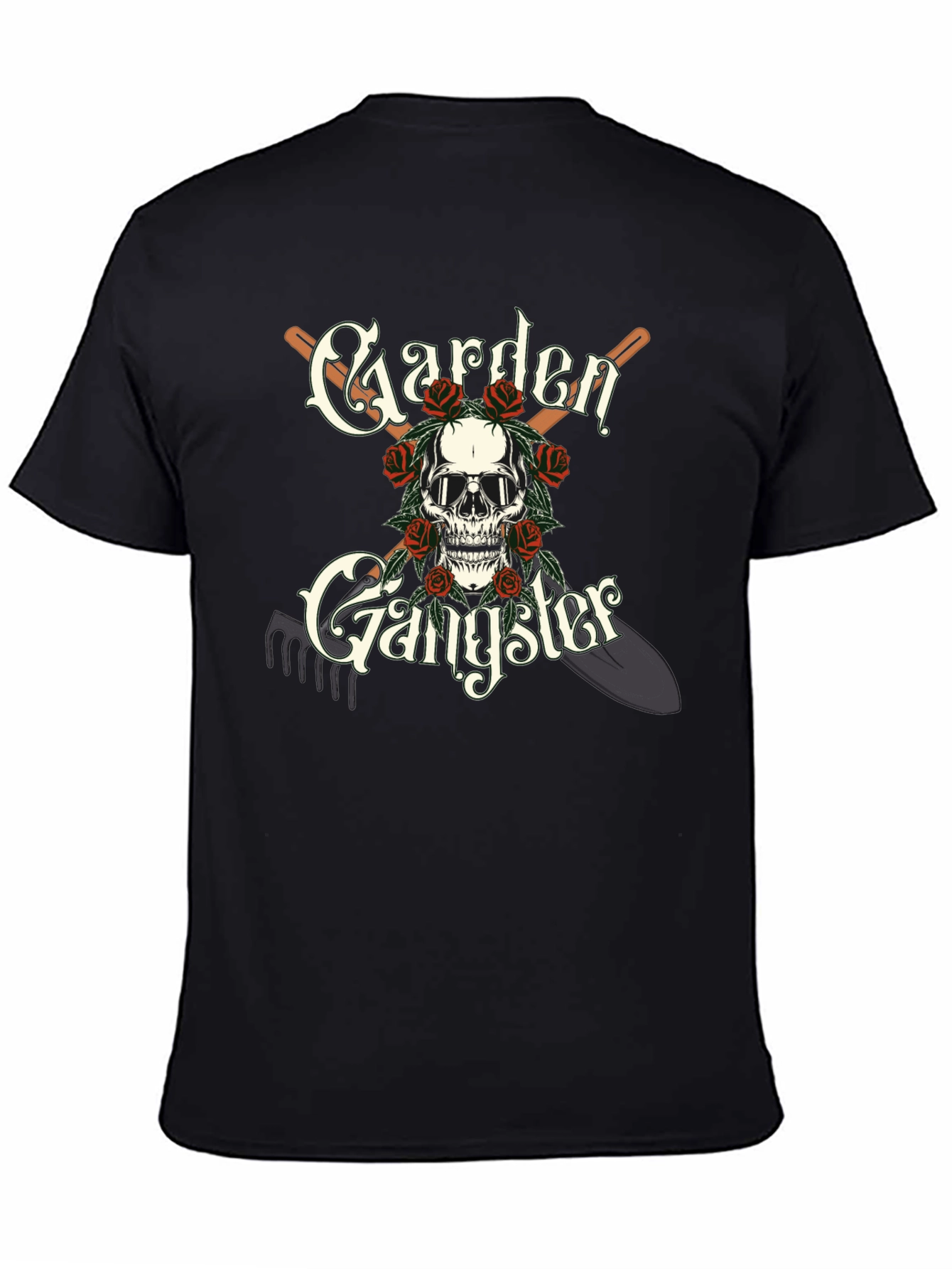 Garden Gangster T-Shirt: Skull & Tools Design
