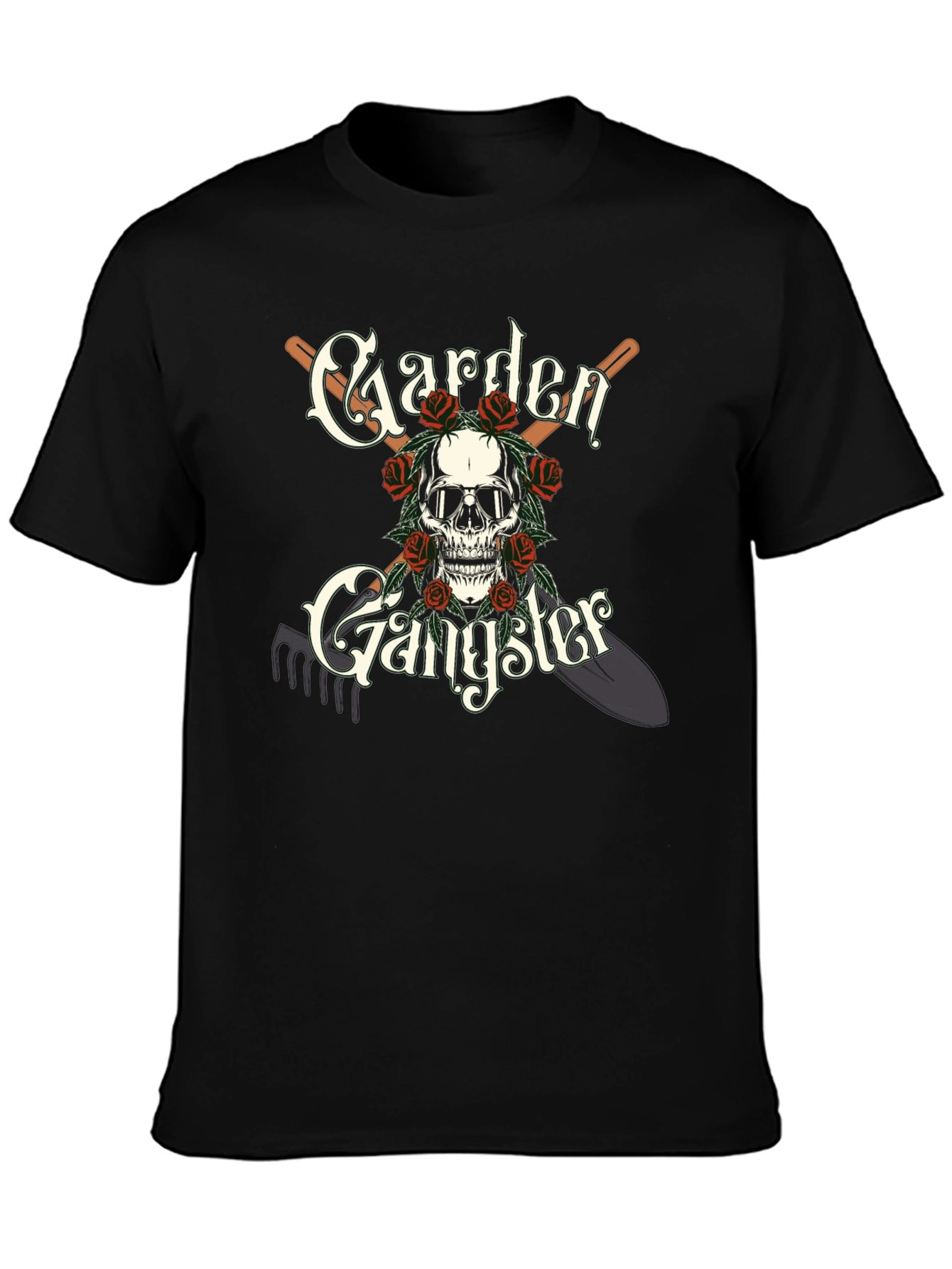 Garden Gangster T-Shirt: Skull & Tools Design