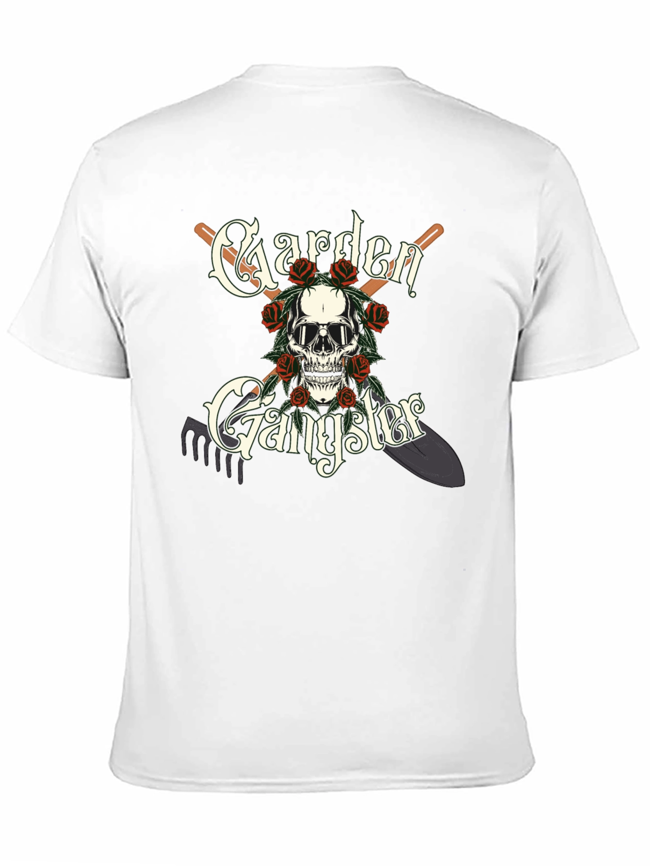 Garden Gangster T-Shirt: Skull & Tools Design
