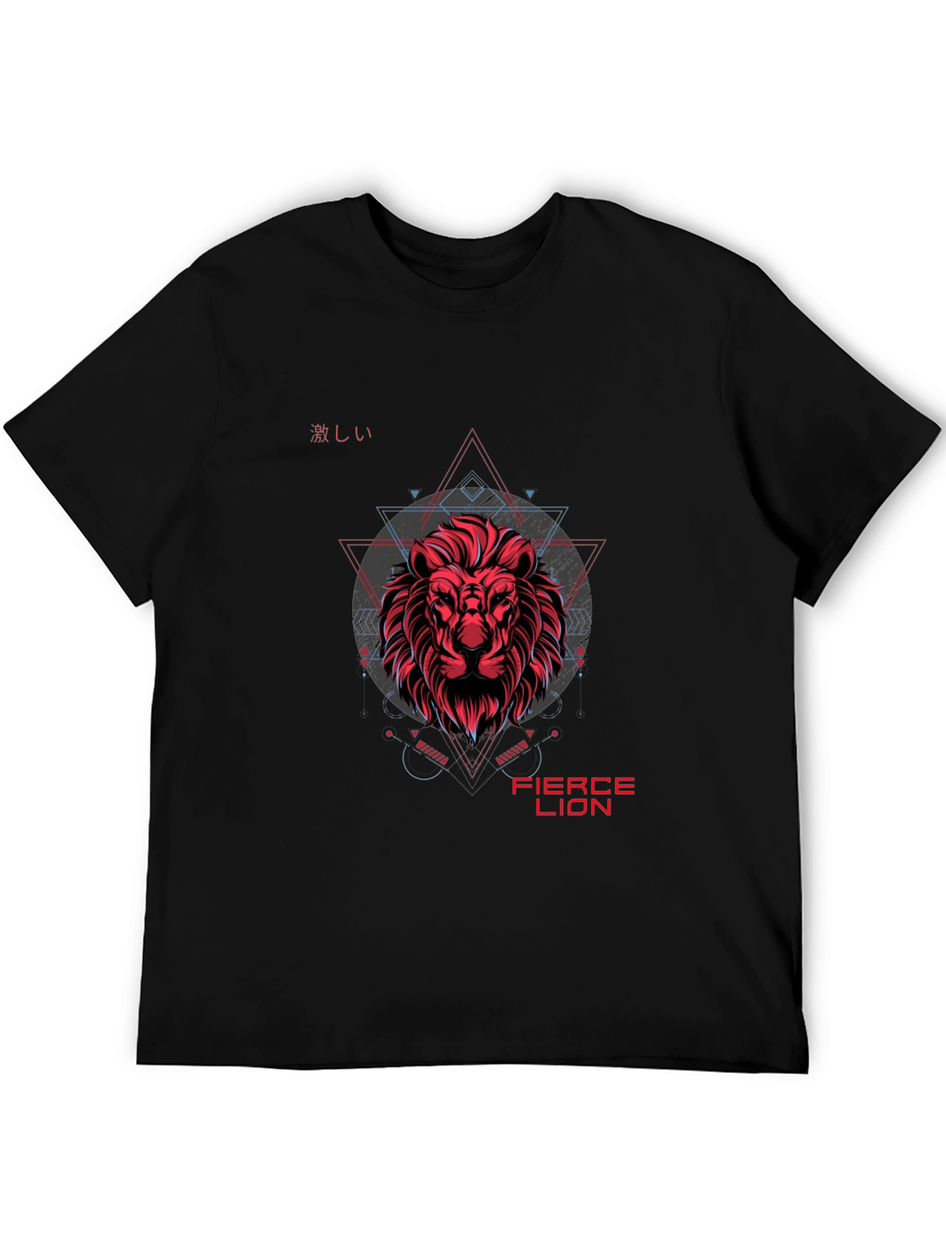 Fierce Lion Graphic Print Black T-Shirt