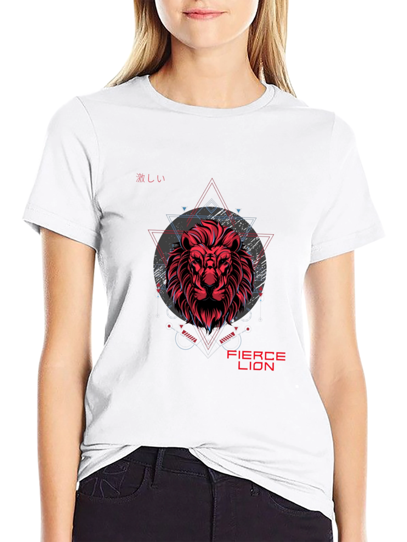 Fierce Lion Graphic Print Black T-Shirt