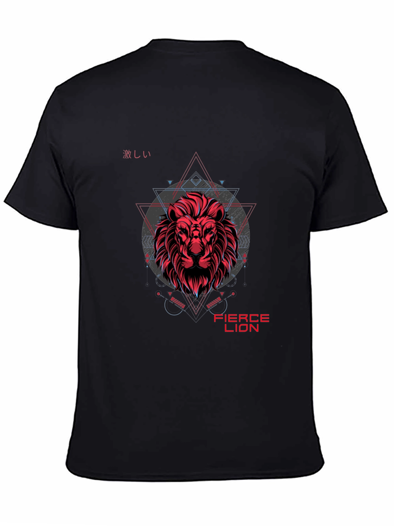 Fierce Lion Graphic Print Black T-Shirt