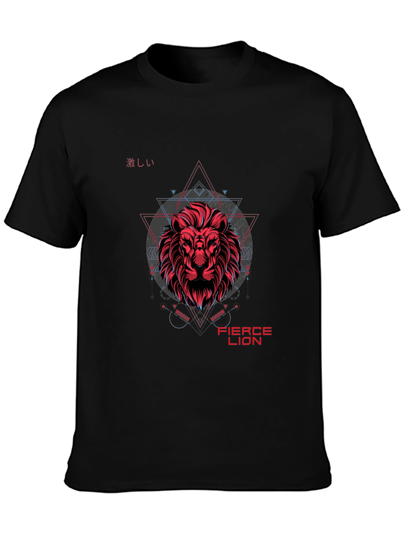 Fierce Lion Graphic Print Black T-Shirt