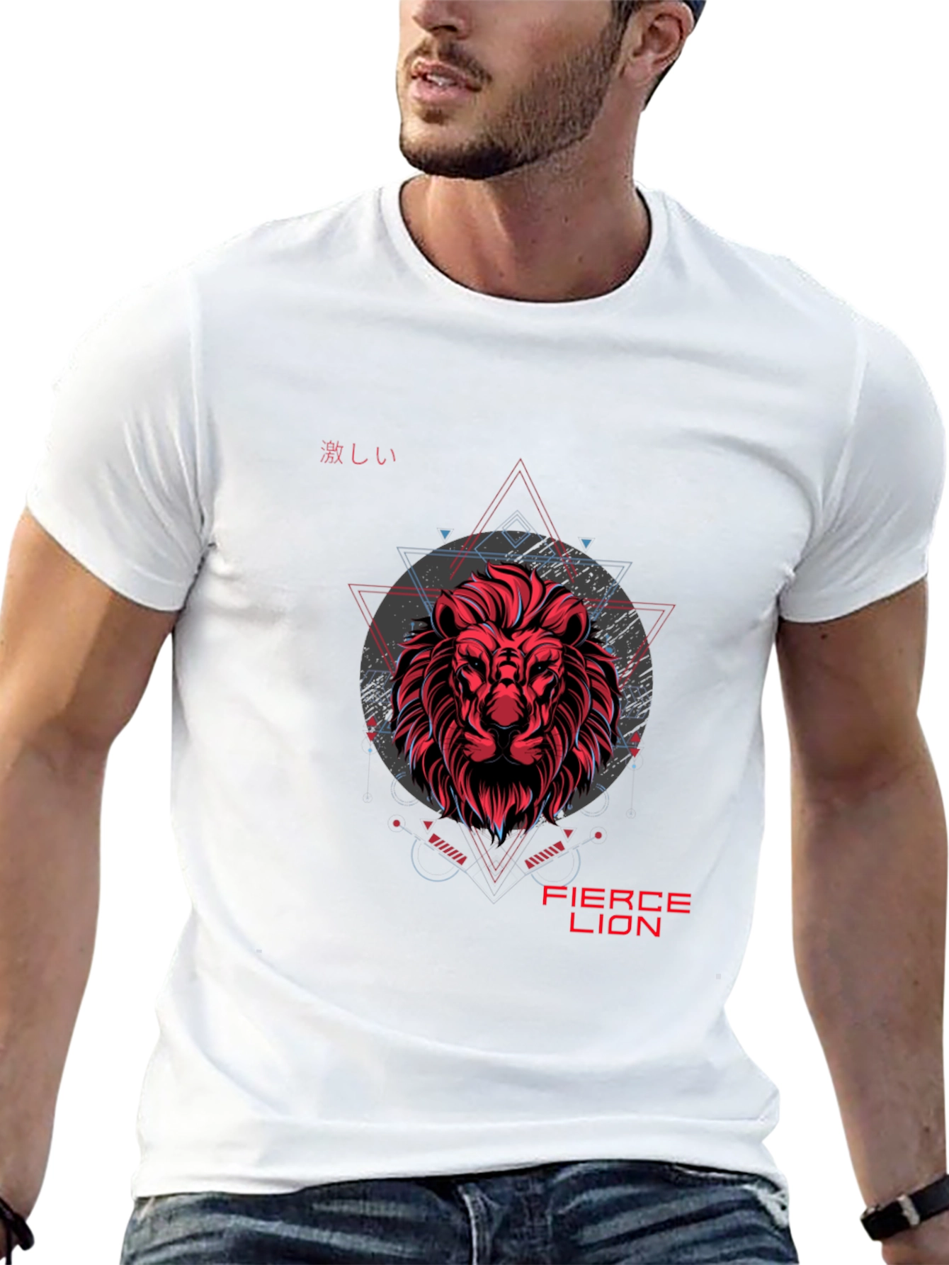Fierce Lion Graphic Print Black T-Shirt