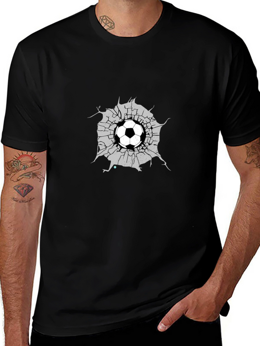 Soccer Ball Crack Graphic Tee - Black