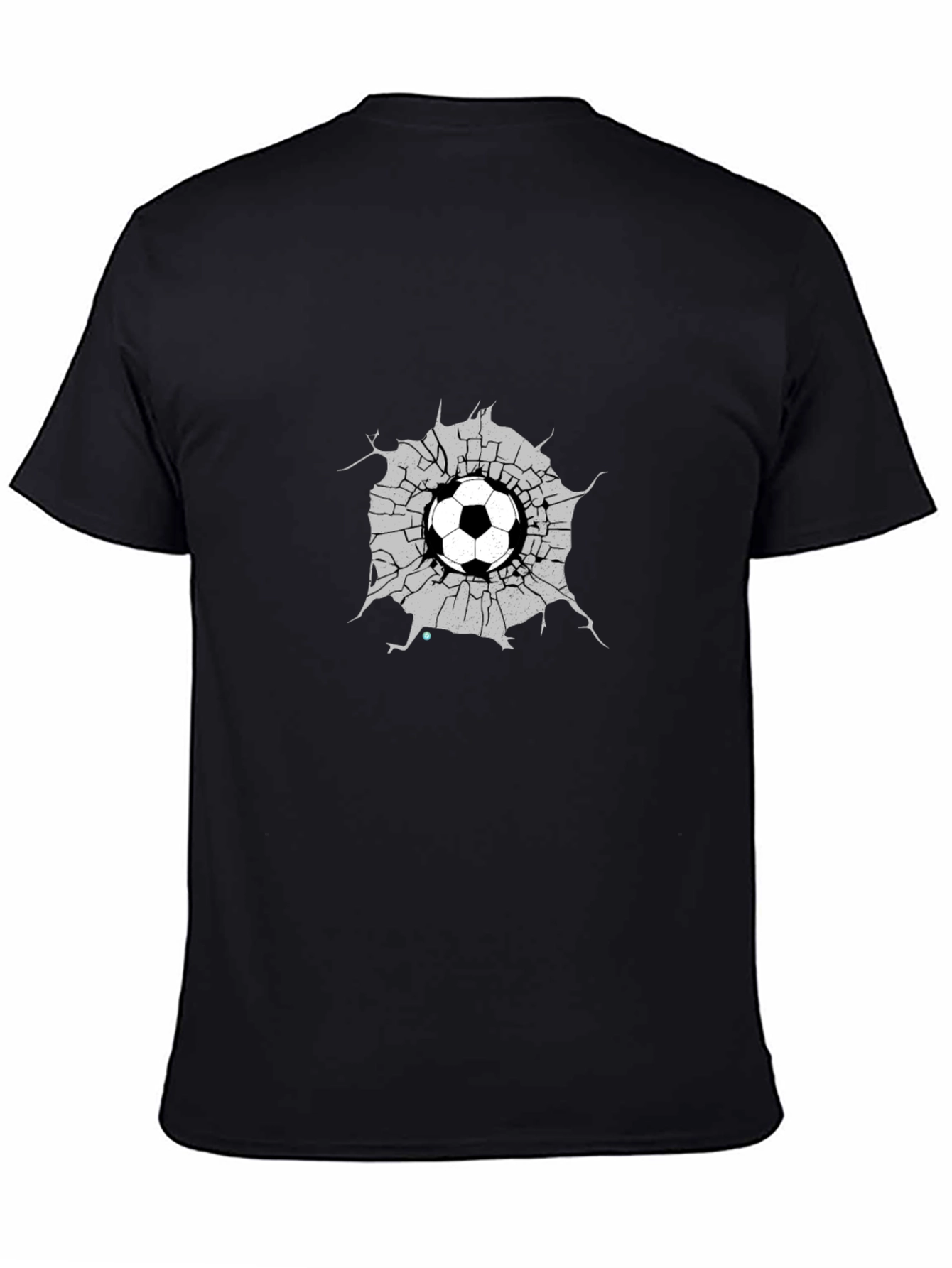 Soccer Ball Crack Graphic Tee - Black