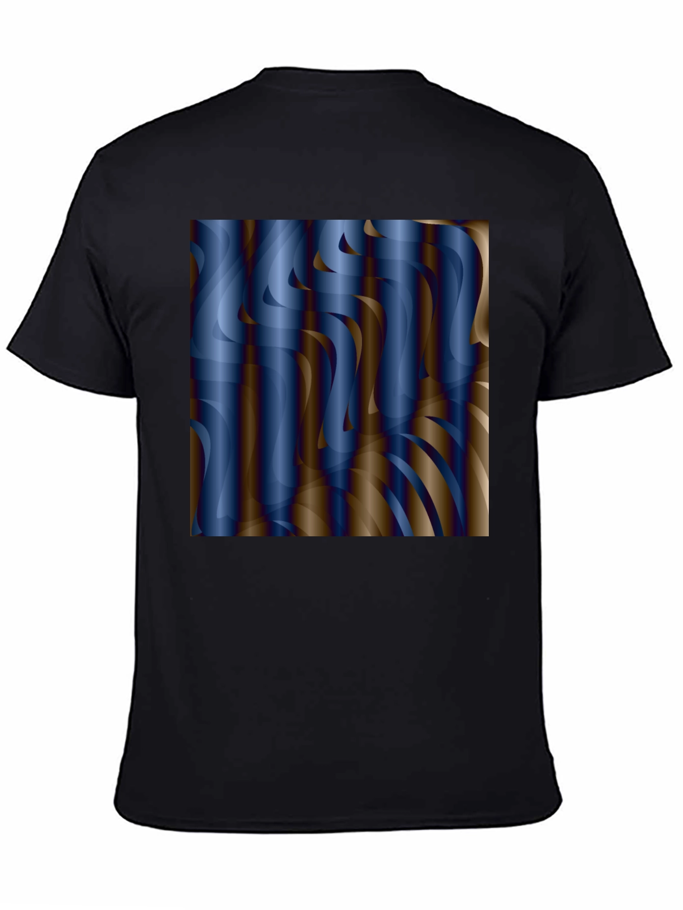 Abstract Swirls Graphic Tee - Black Cotton Blend