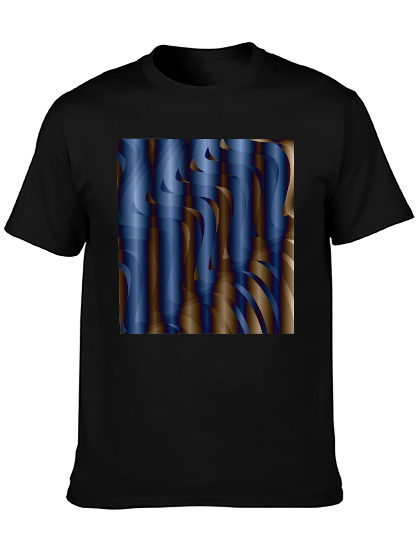 Abstract Swirls Graphic Tee - Black Cotton Blend