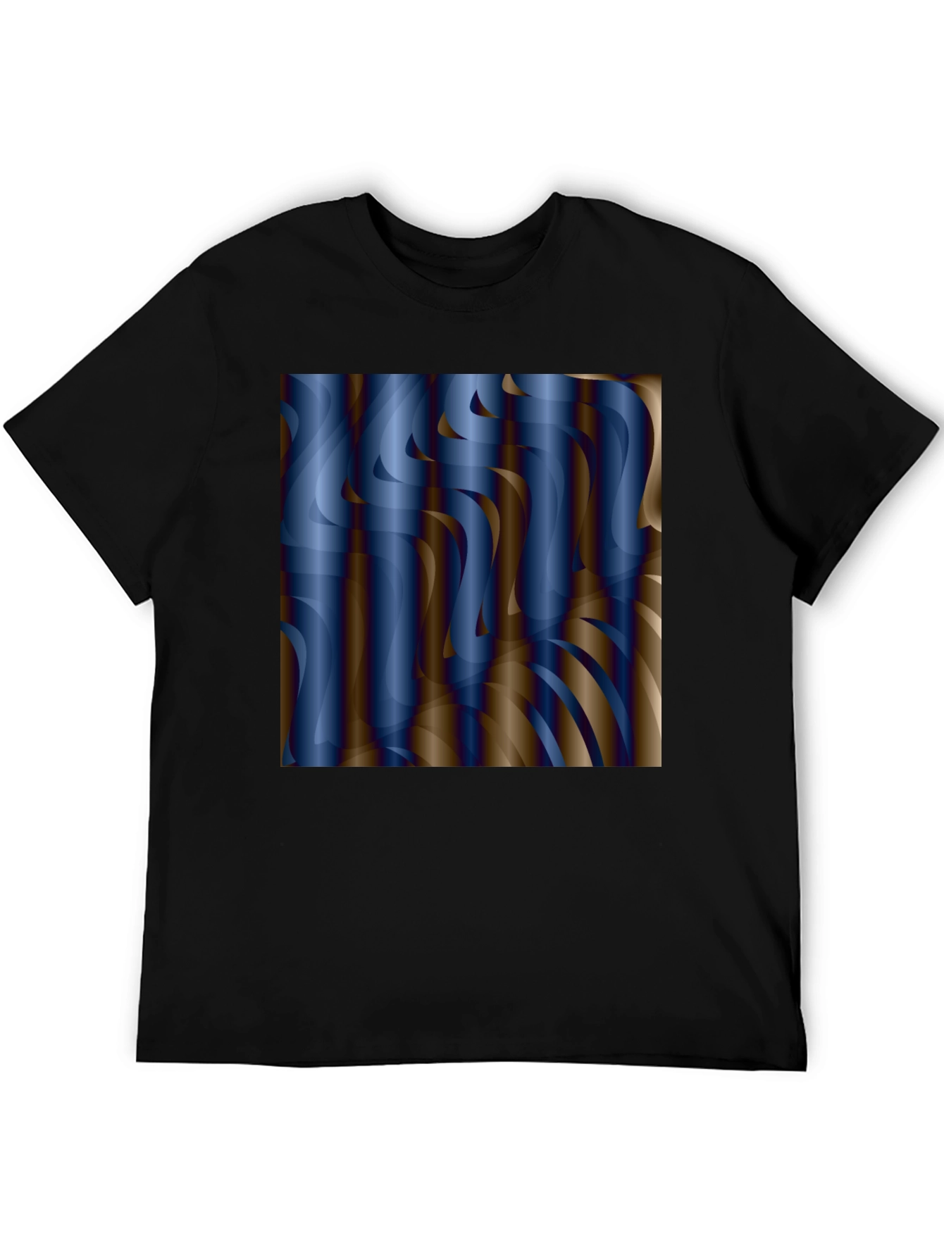 Abstract Swirls Graphic Tee - Black Cotton Blend