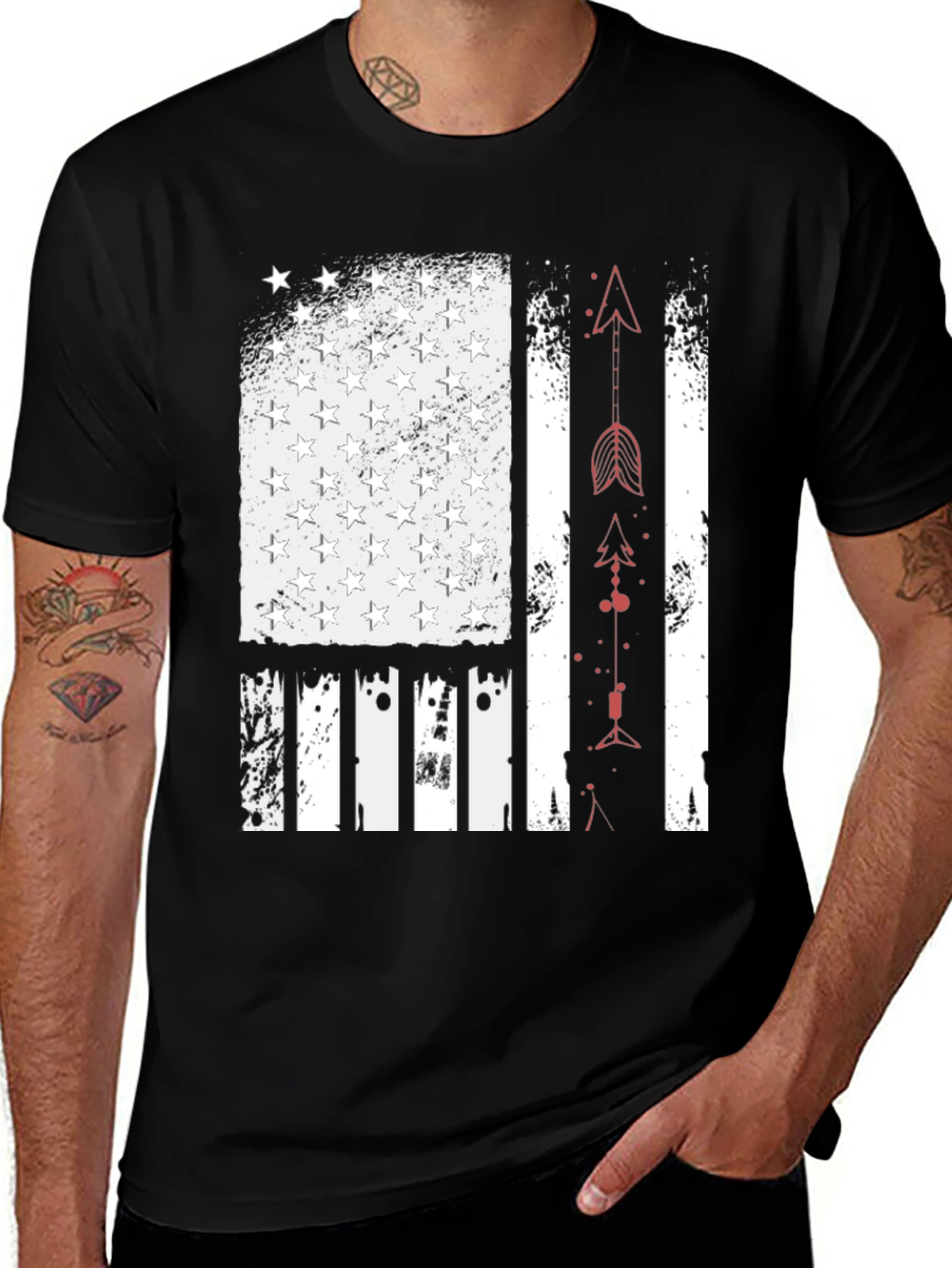 American Flag Arrow T-Shirt - Patriotic Design