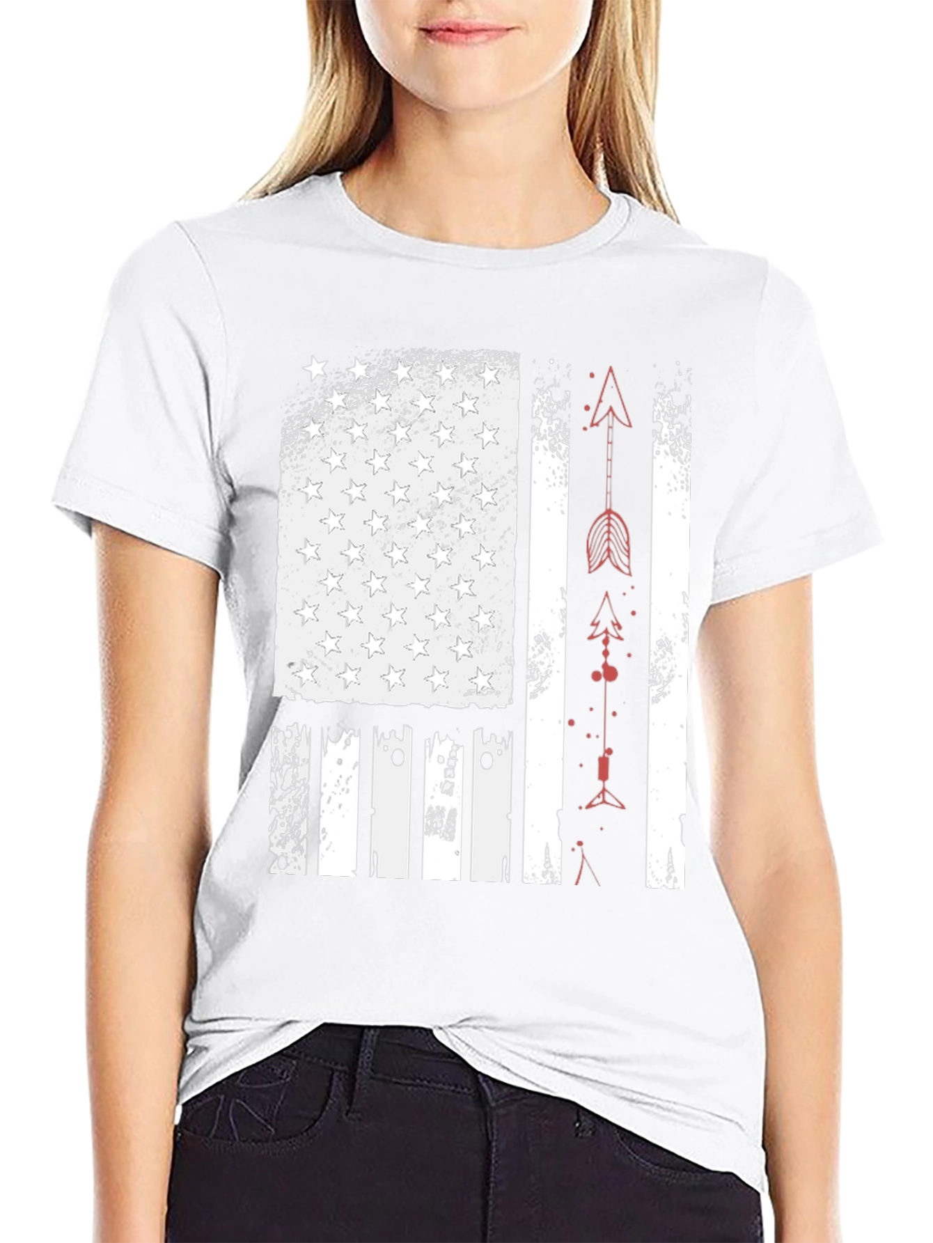 American Flag Arrow T-Shirt - Patriotic Design