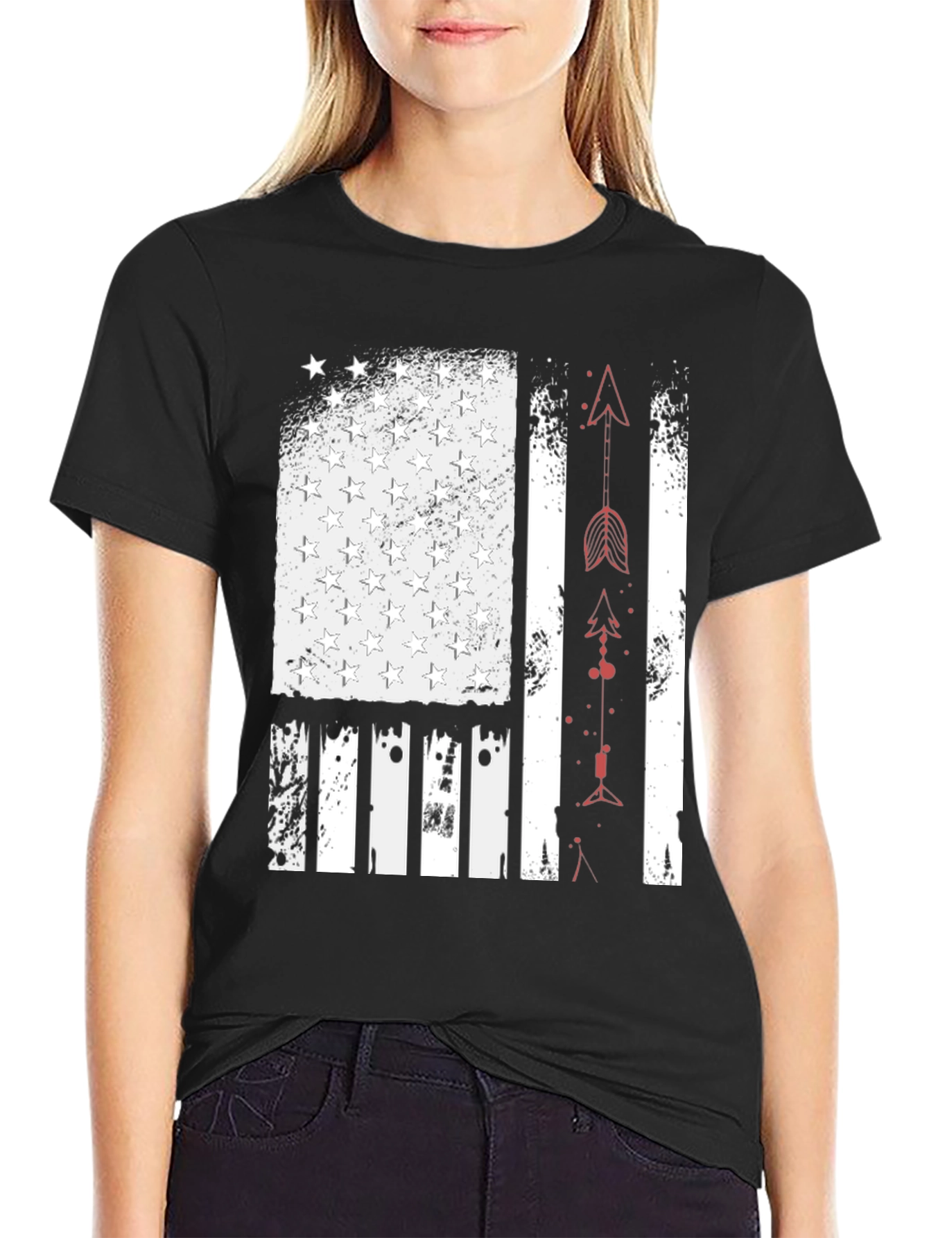 American Flag Arrow T-Shirt - Patriotic Design