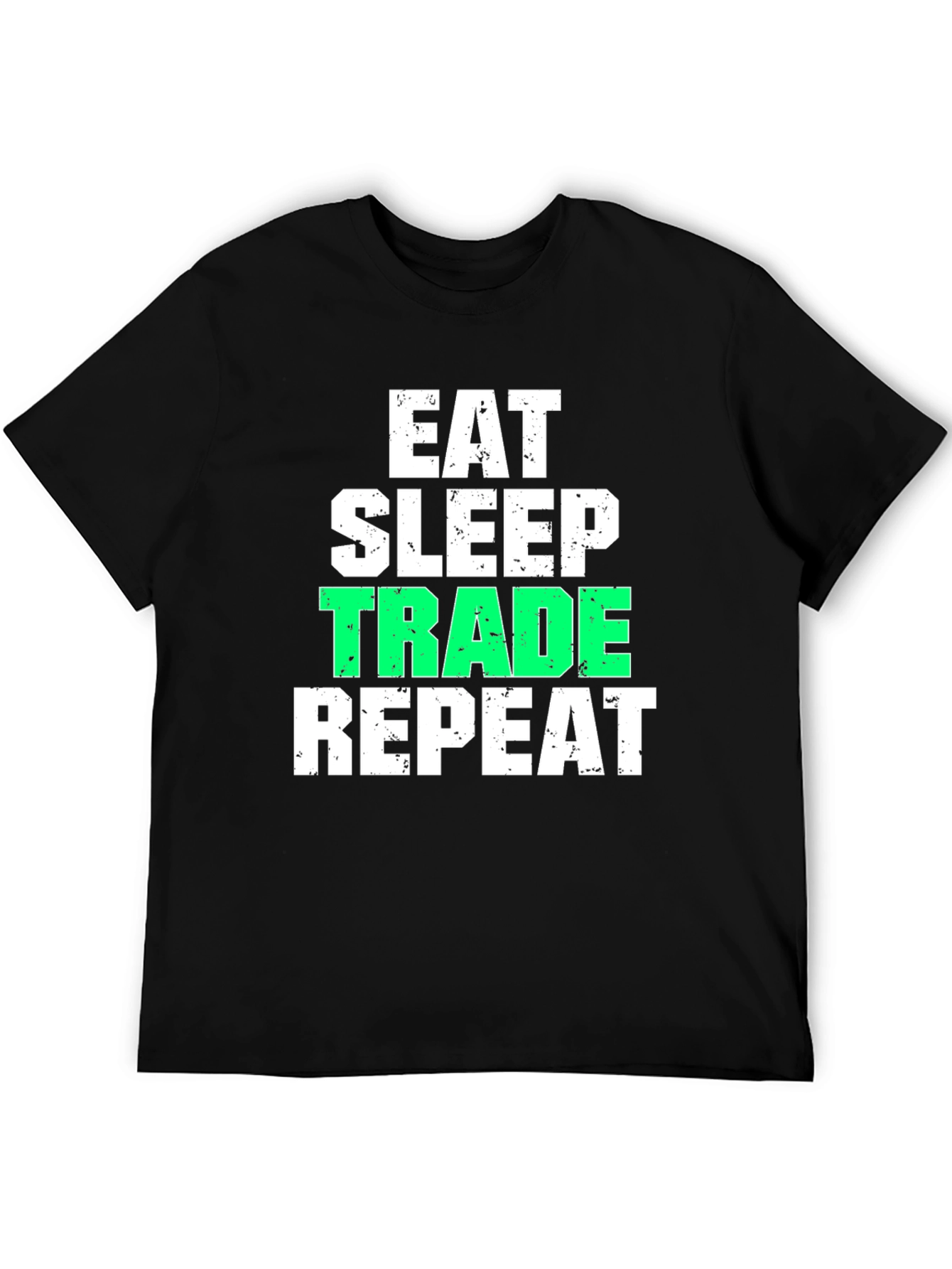 Eat Sleep Trade Repeat Black Graphic T-Shirt