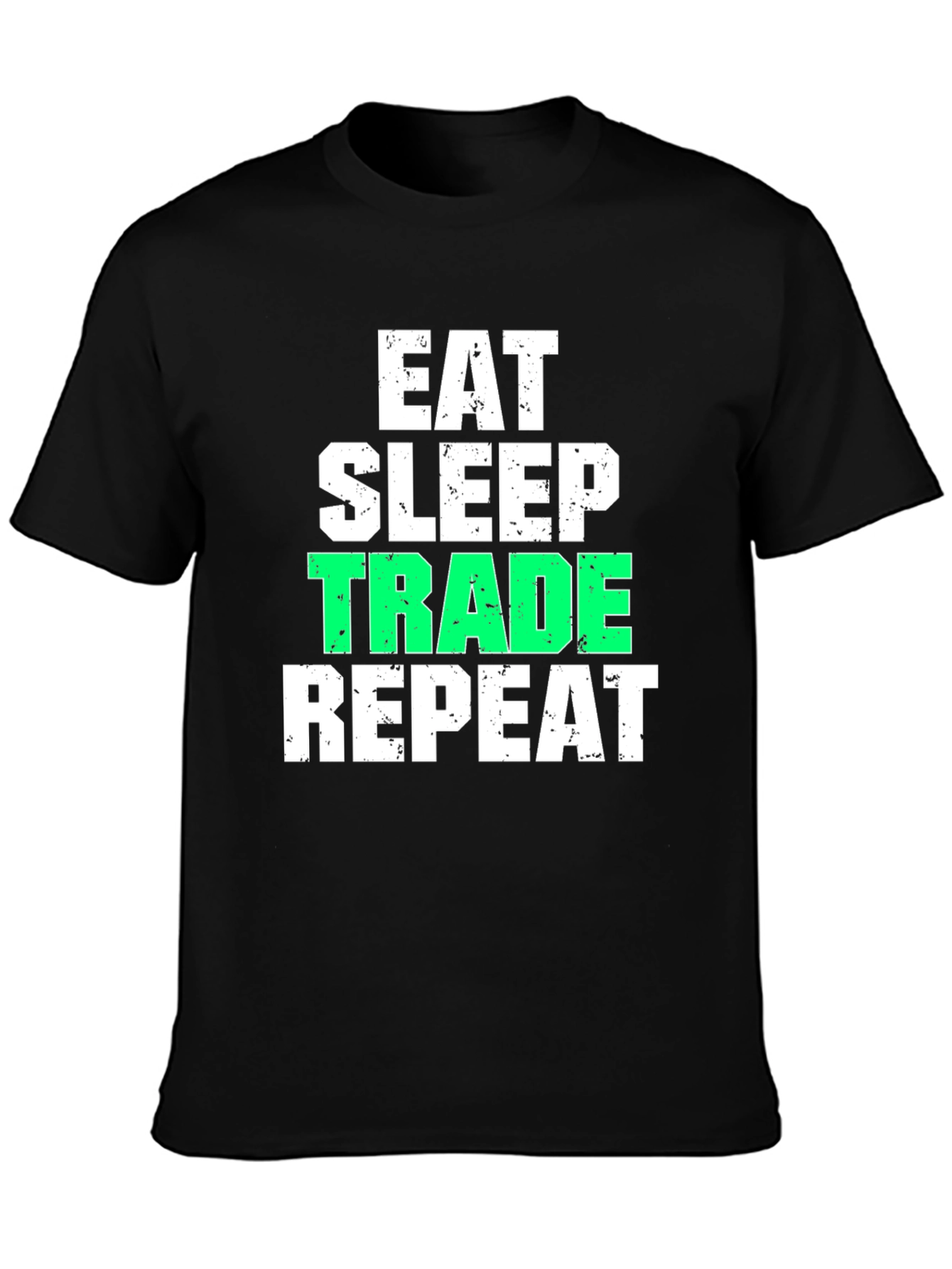 Eat Sleep Trade Repeat Black Graphic T-Shirt