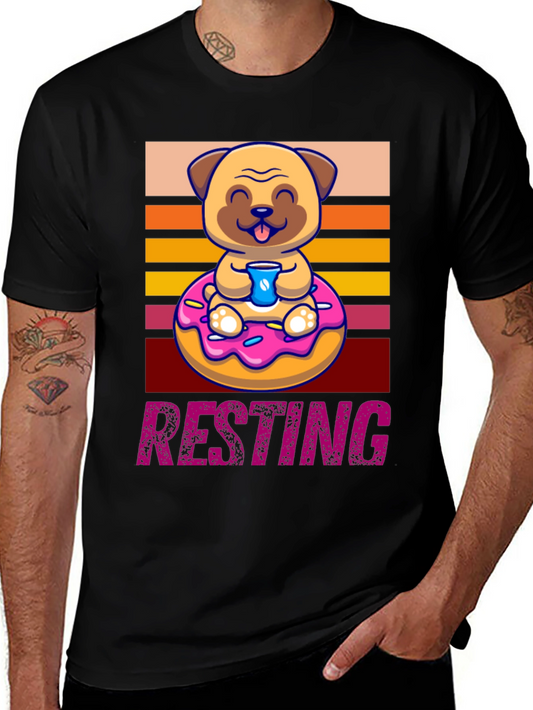 Resting Pug Donut T-Shirt - Cute & Comfy