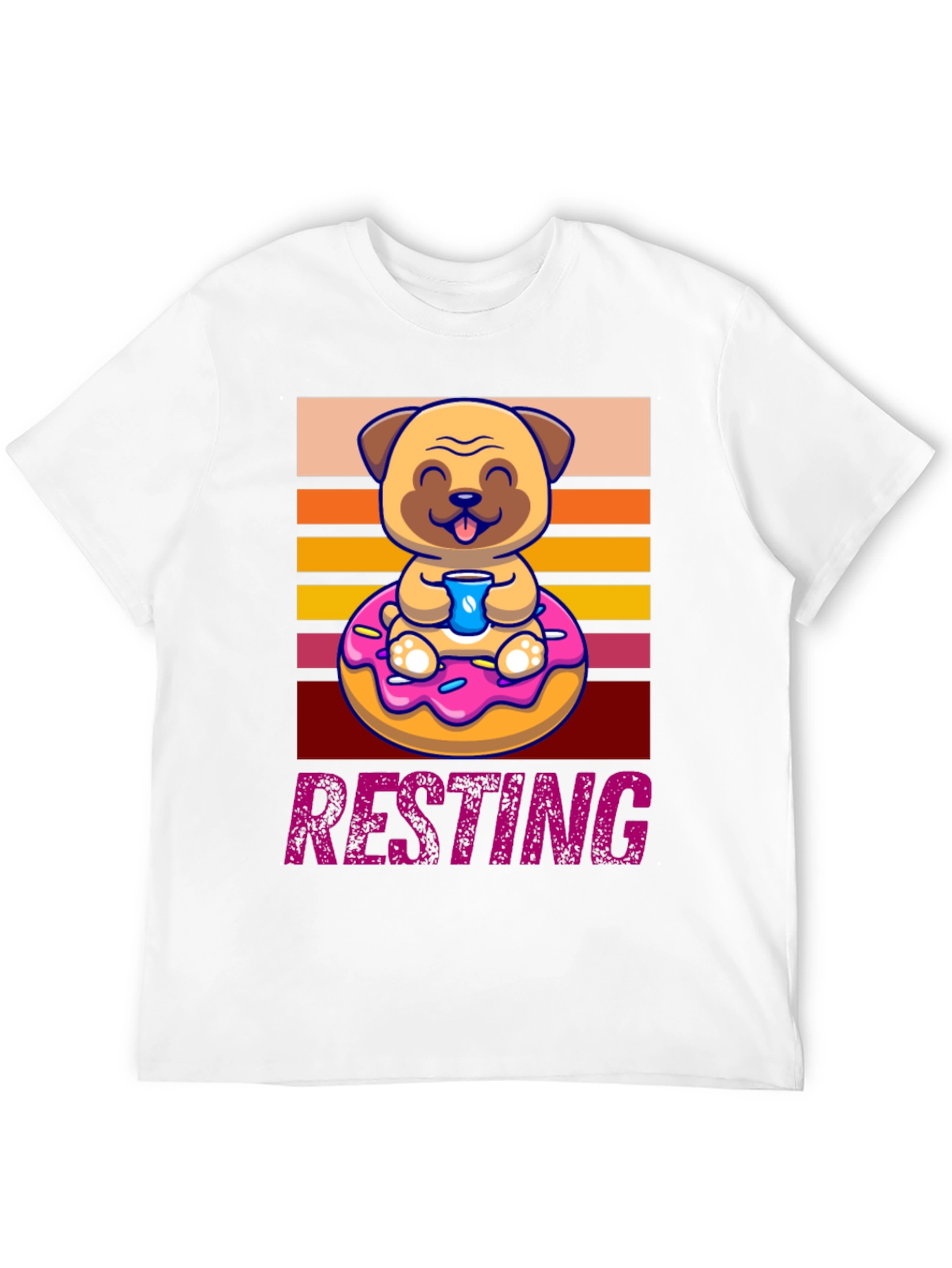 Resting Pug Donut T-Shirt - Cute & Comfy