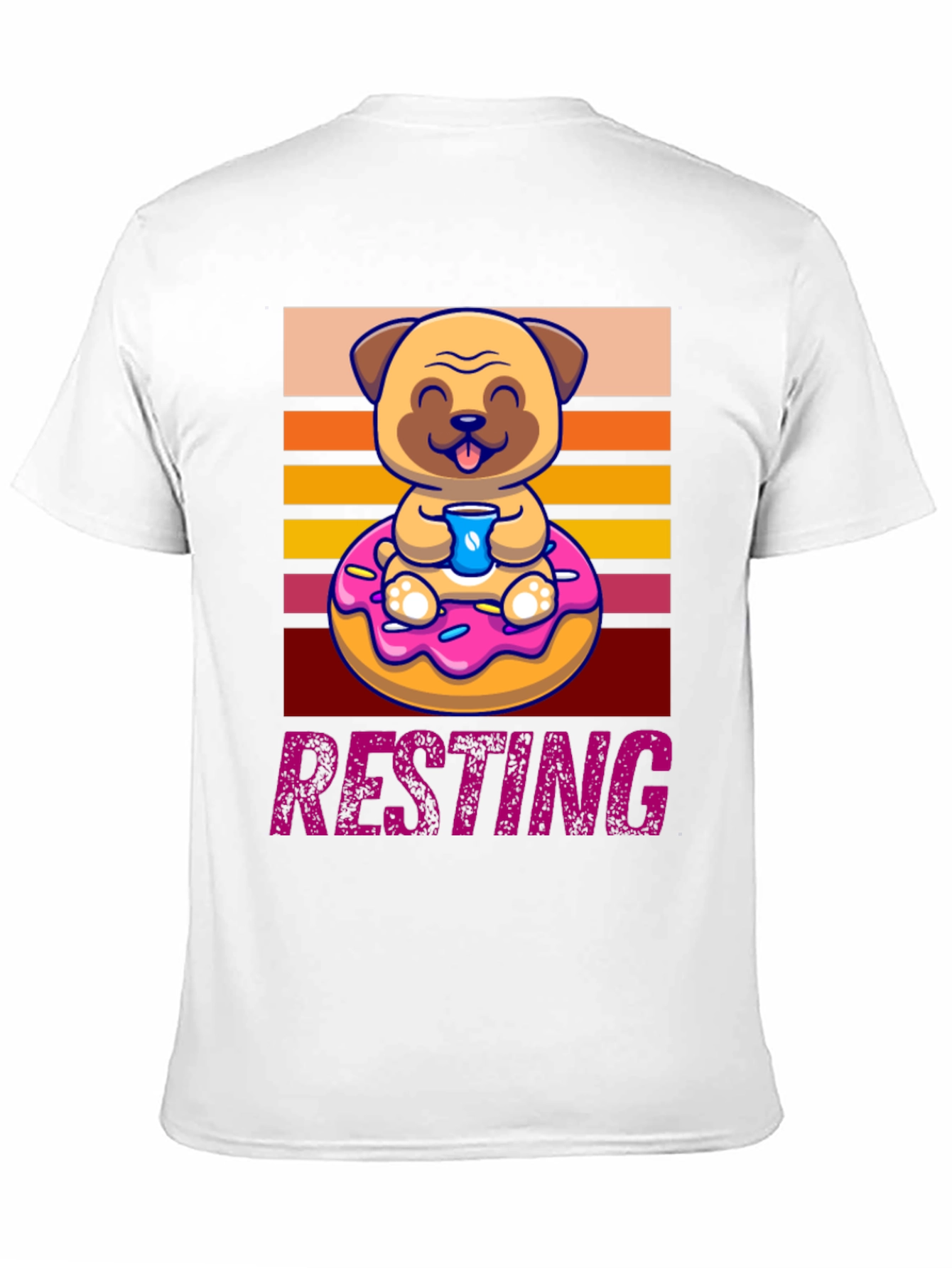 Resting Pug Donut T-Shirt - Cute & Comfy