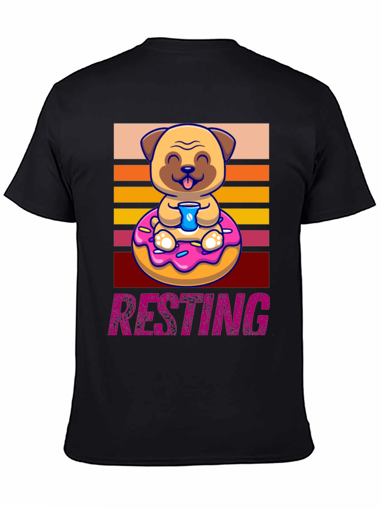 Resting Pug Donut T-Shirt - Cute & Comfy