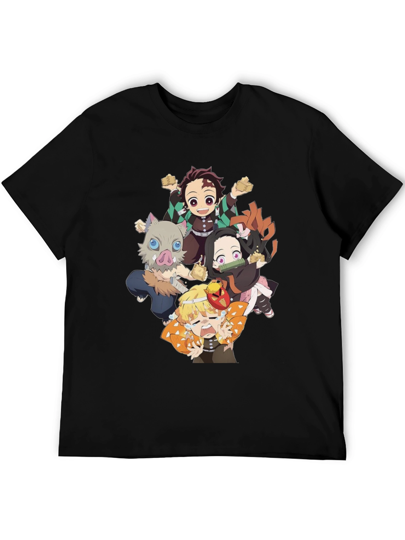 Anime Character Graphic Print Black T-Shirt