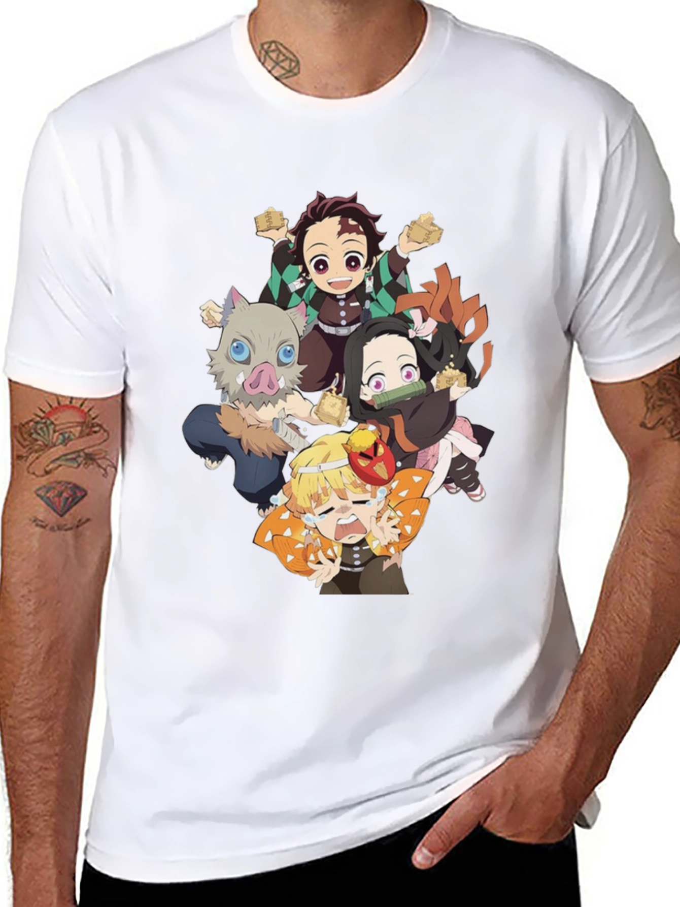 Anime Character Graphic Print Black T-Shirt