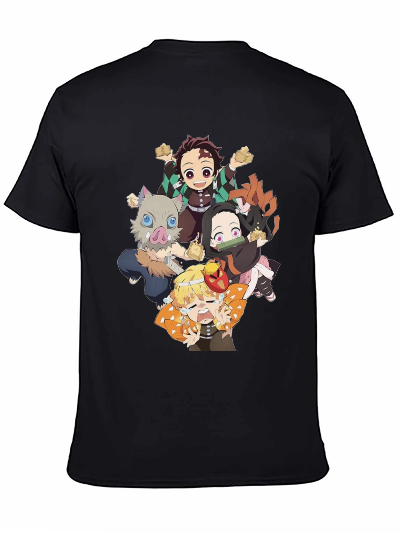 Anime Character Graphic Print Black T-Shirt
