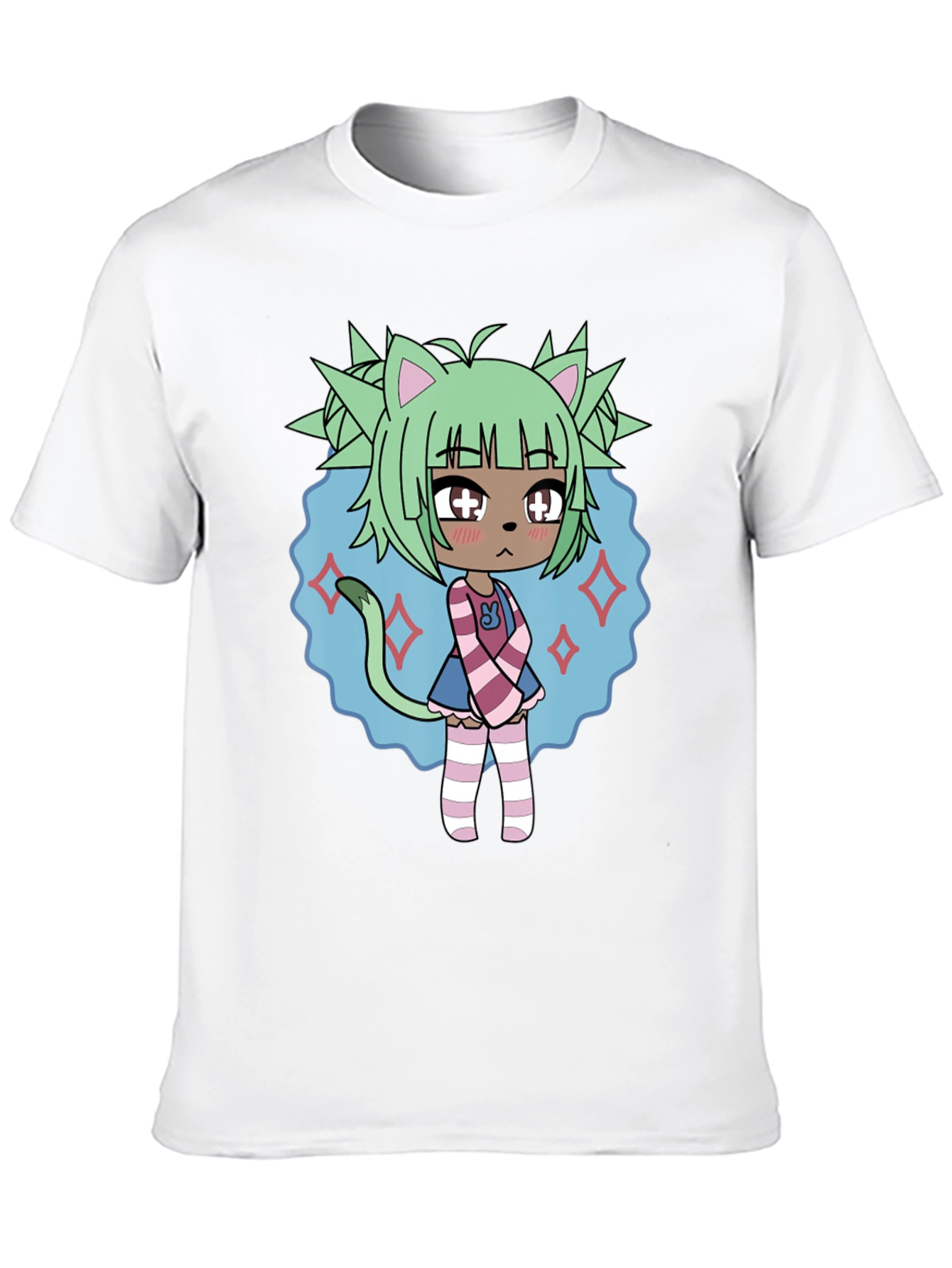 Anime Character Graphic Tee - Black Cotton Blend