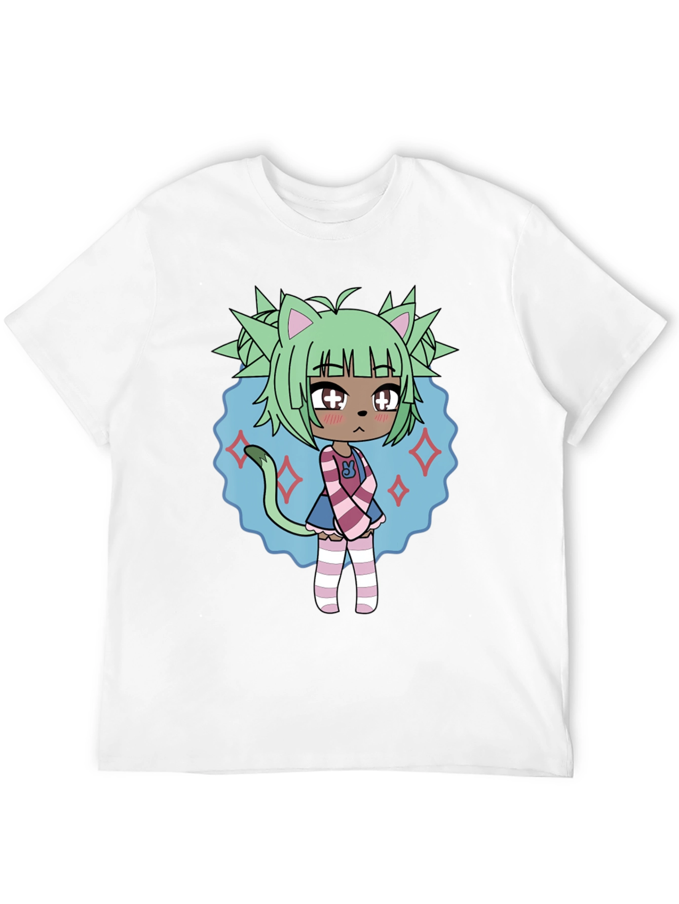 Anime Character Graphic Tee - Black Cotton Blend