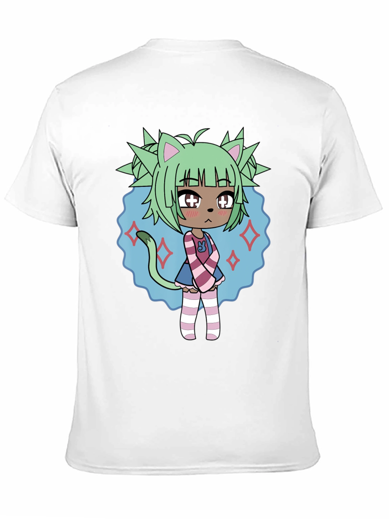 Anime Character Graphic Tee - Black Cotton Blend