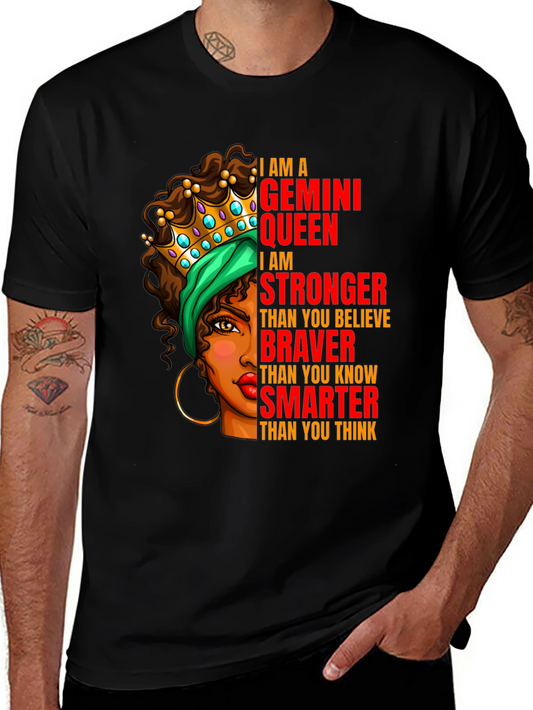 Gemini Queen Graphic T-Shirt - Strong Brave Smart