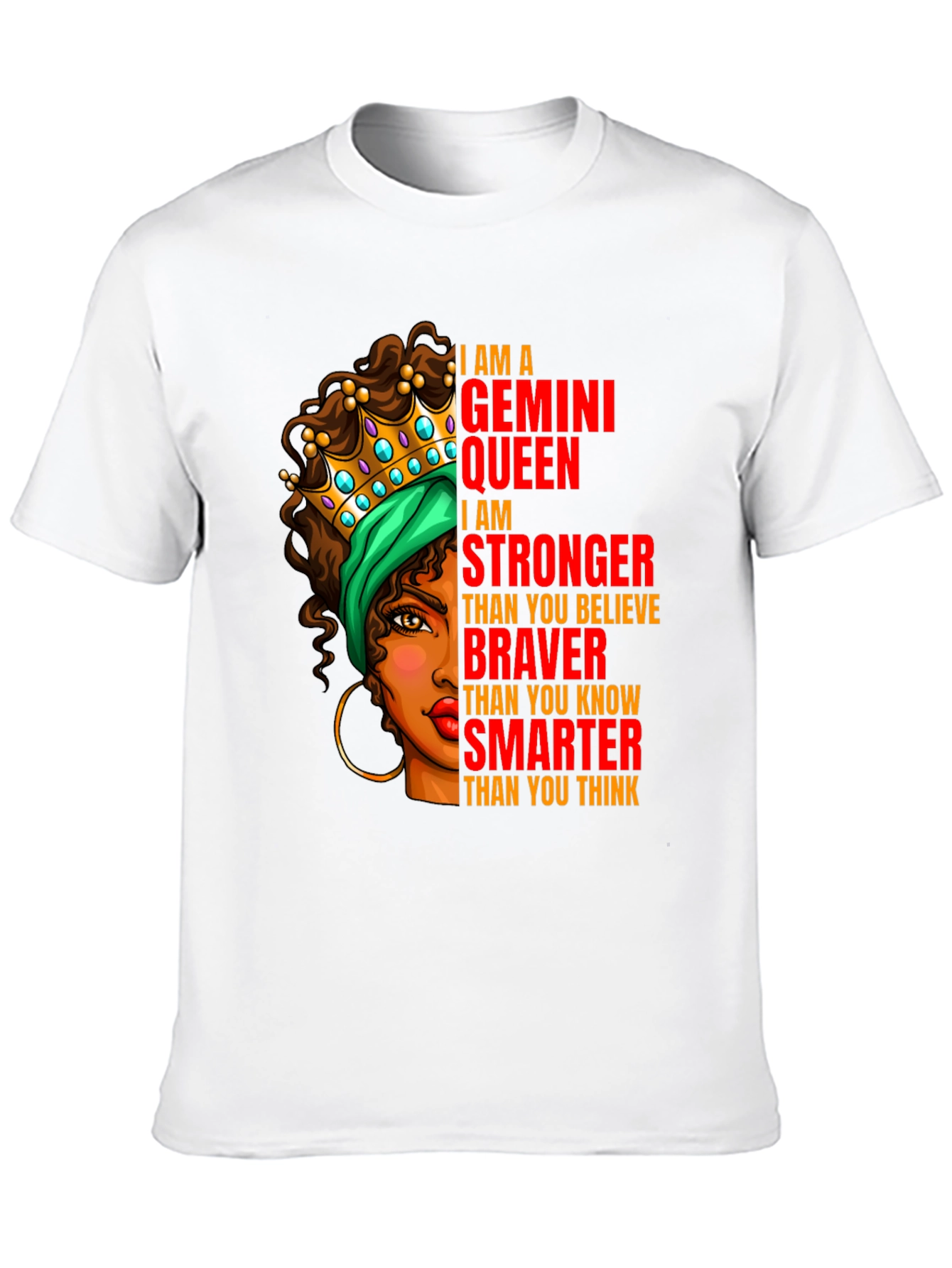 Gemini Queen Graphic T-Shirt - Strong Brave Smart