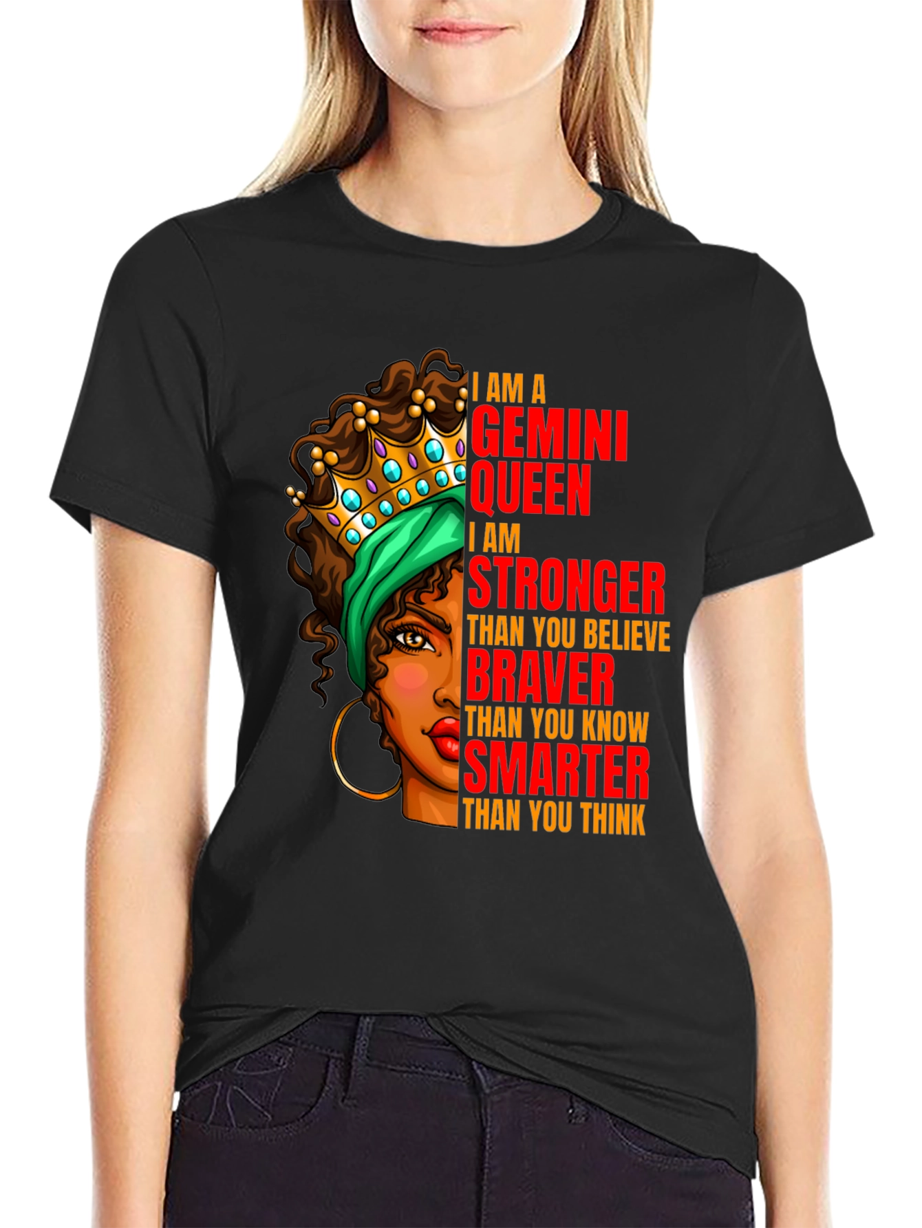 Gemini Queen Graphic T-Shirt - Strong Brave Smart