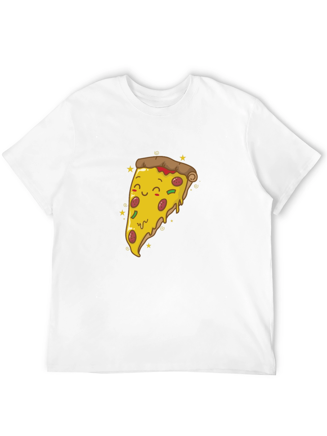 Cute Pizza Slice Graphic Tee - Black T-Shirt