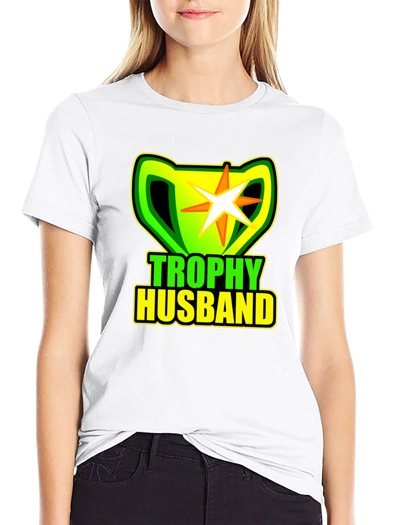 Trophy Husband Black T-Shirt Novelty Graphic Tee
