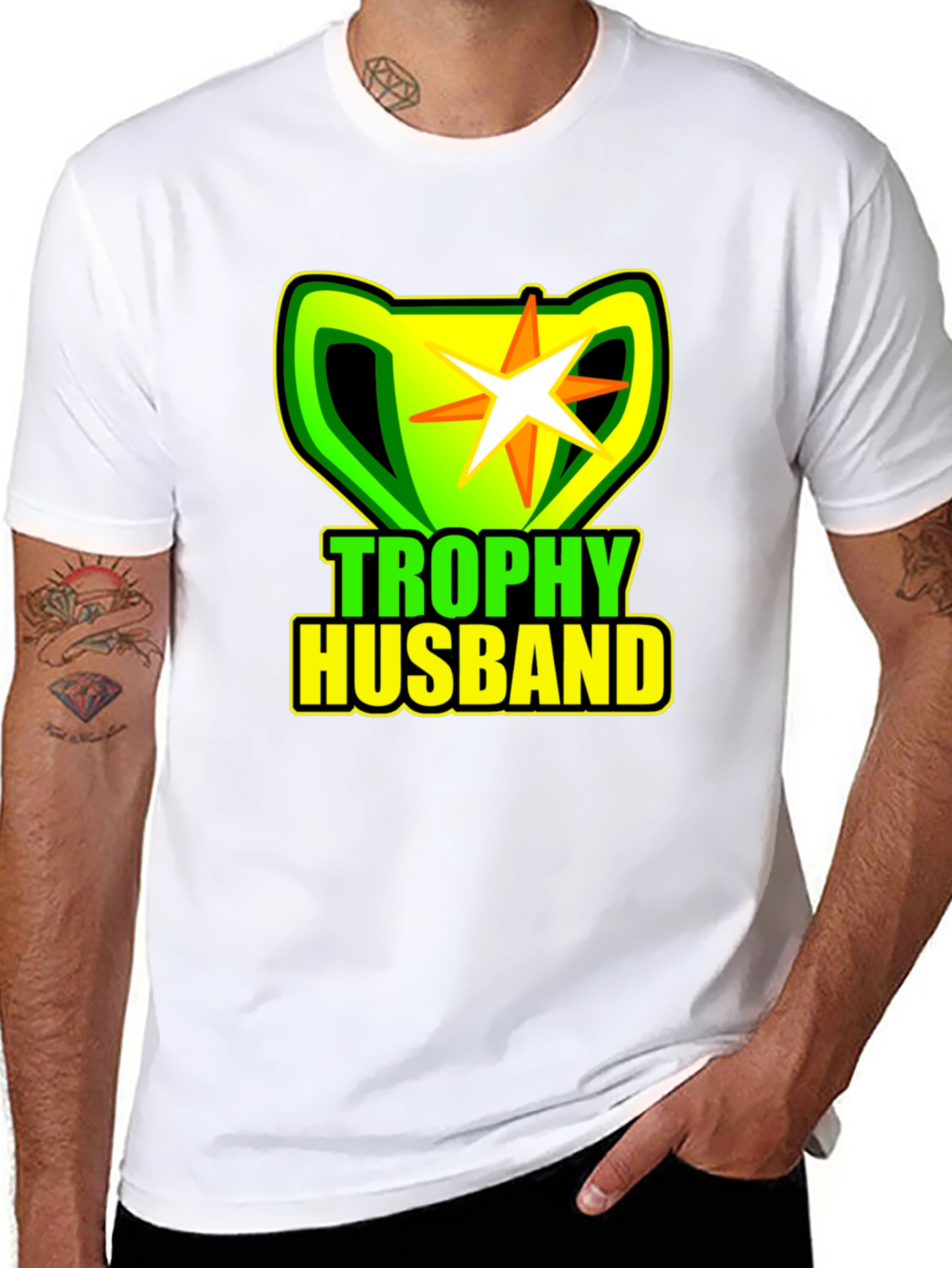 Trophy Husband Black T-Shirt Novelty Graphic Tee