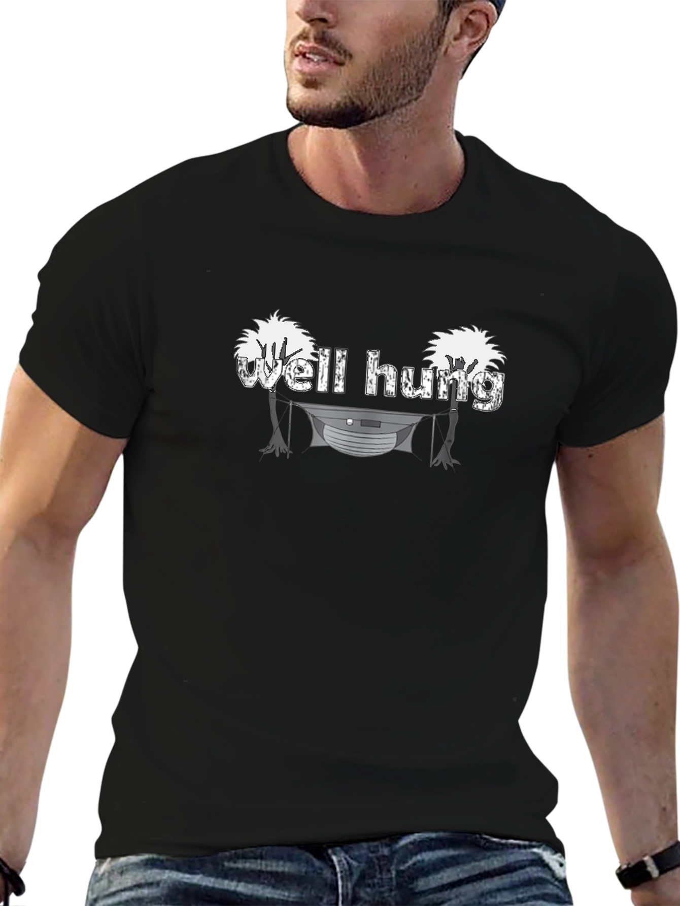 Well Hung T-Shirt Funny Humor Tee