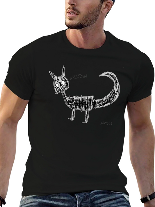 Meow Cat T-Shirt - Whimsical Graphic Tee