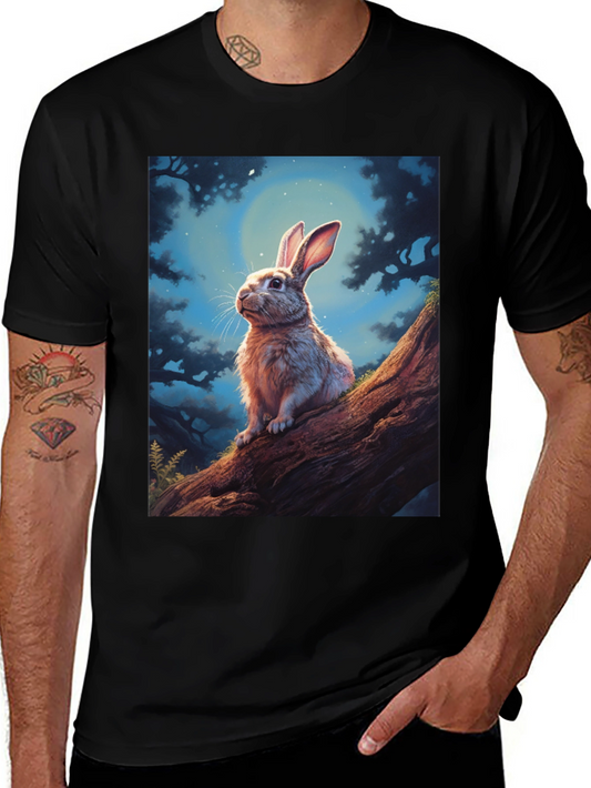 Rabbit Moon Black T-Shirt