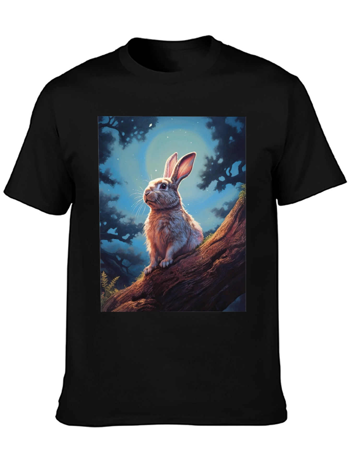 Rabbit Moon Black T-Shirt