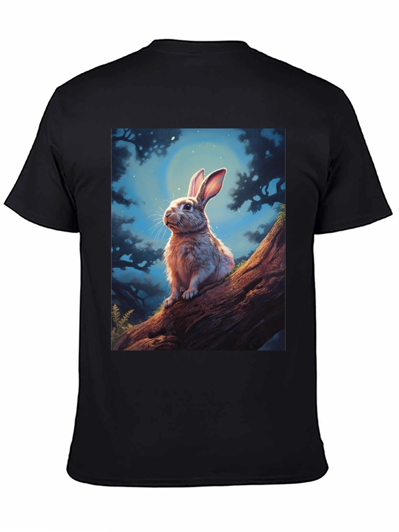 Rabbit Moon Black T-Shirt