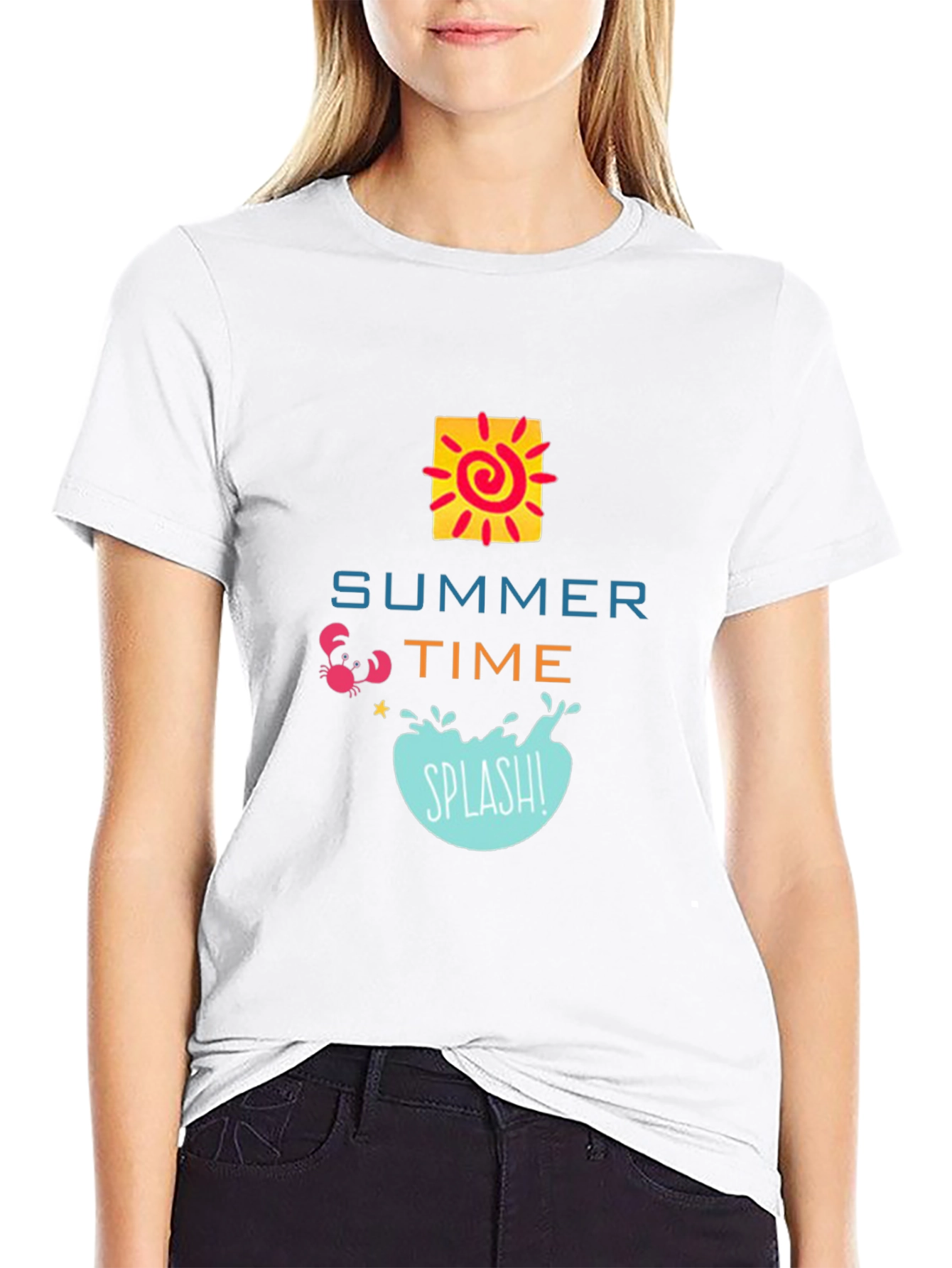 Summer Time Graphic Black T-Shirt