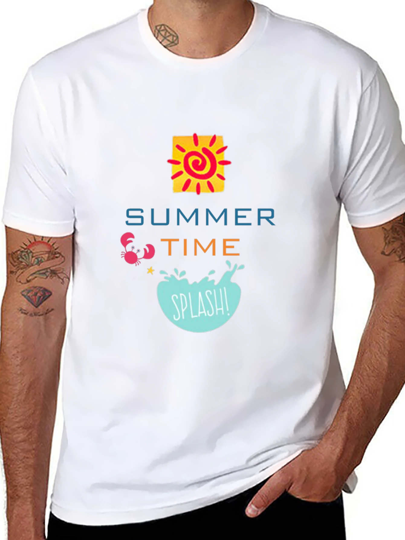 Summer Time Graphic Black T-Shirt
