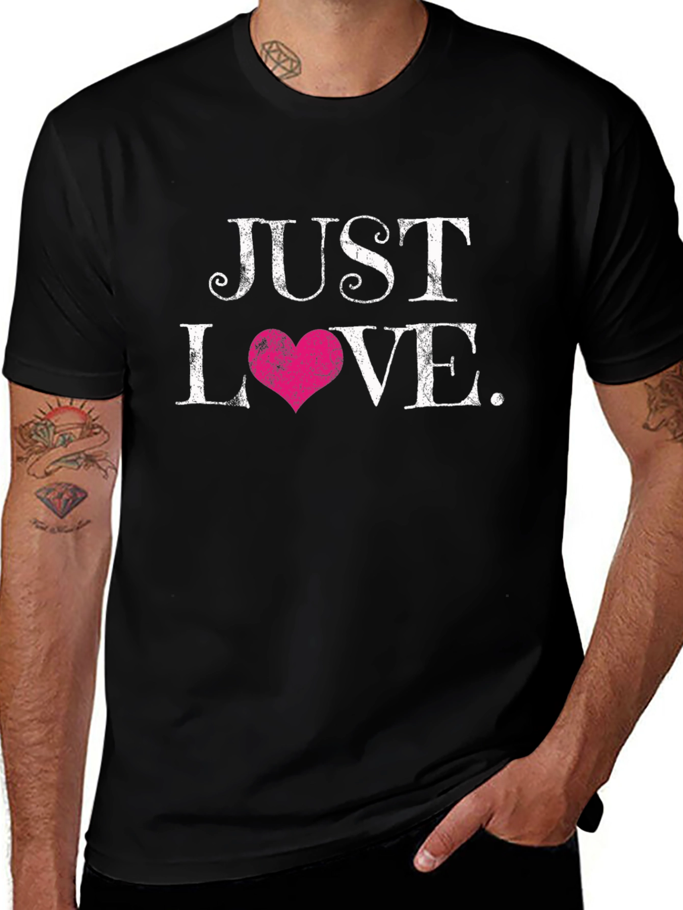 Just Love Graphic Tee - Stylish Black T-Shirt