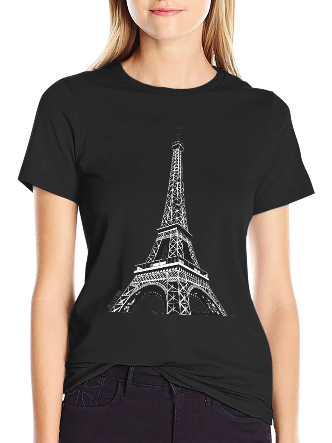 Eiffel Tower Graphic Tee - Black