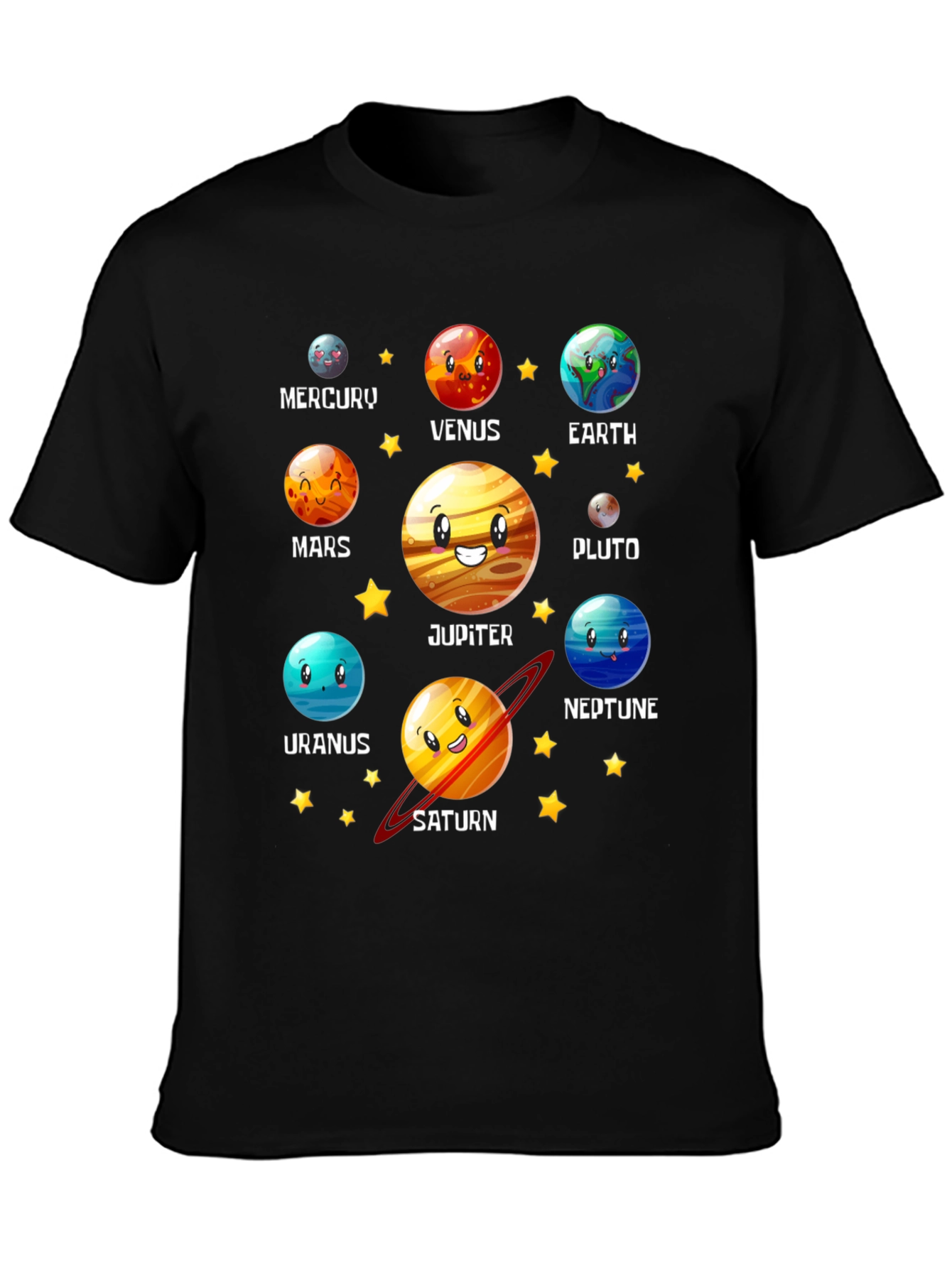 Cartoon Planets T-Shirt - Solar System Tee